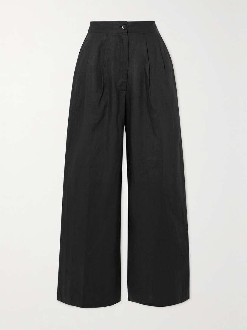 Faithfull Circa Pleated Linen Wide-leg Pants