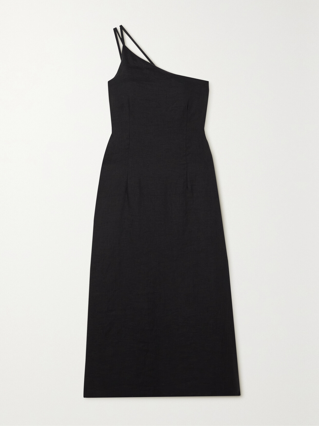 Faithfull The Brand - Soko One-shoulder Shirred Linen Dress - Black