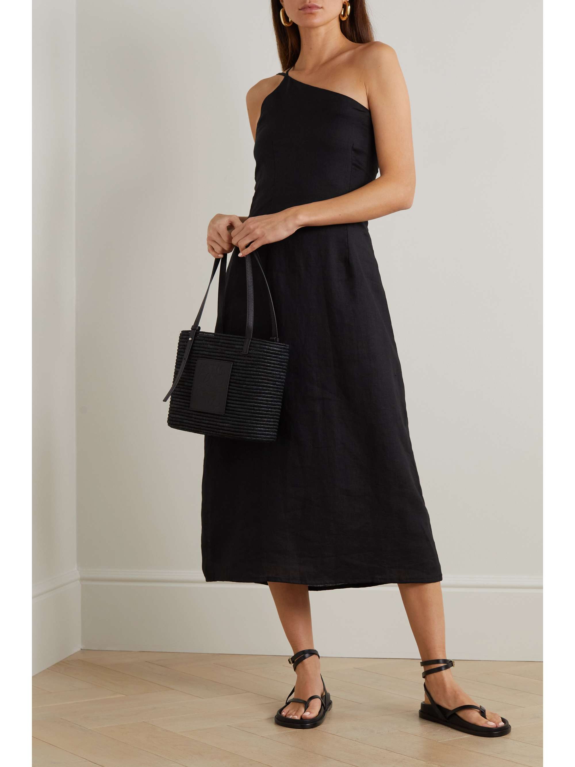 FAITHFULL THE BRAND + NET SUSTAIN Soko one-shoulder shirred linen dress