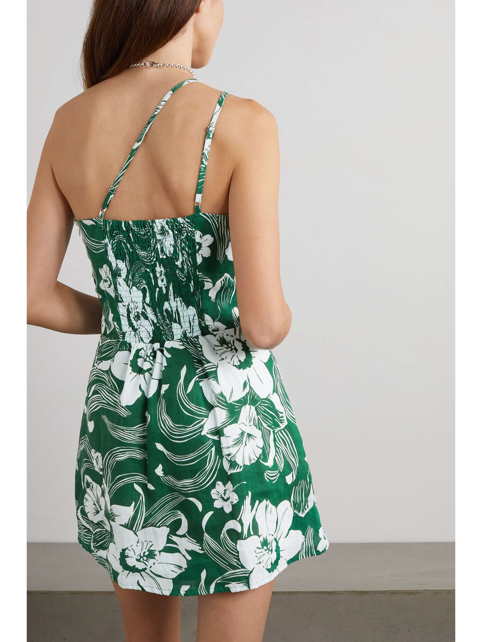 FAITHFULL THE BRAND + NET SUSTAIN Zippora asymmetric floralprint linen