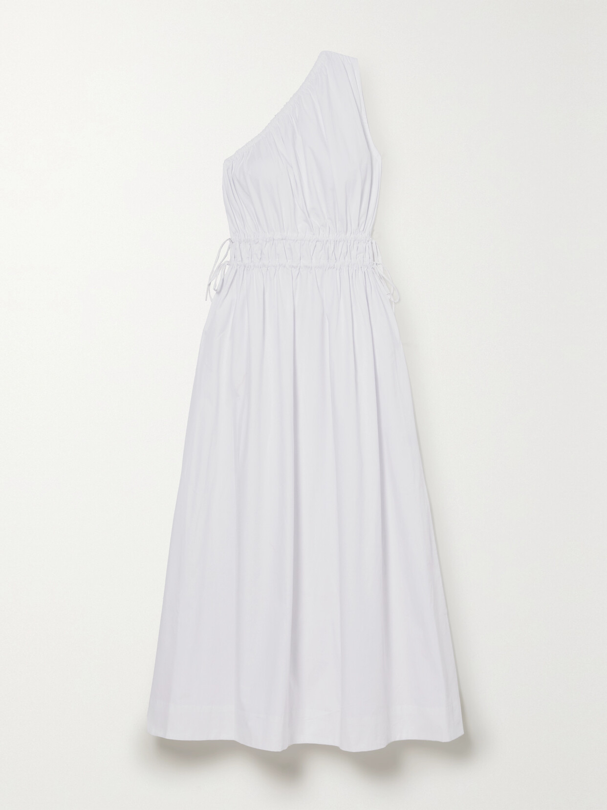 Faithfull The Brand - La Ora One-shoulder Gathered Cotton-poplin Midi Dress - White