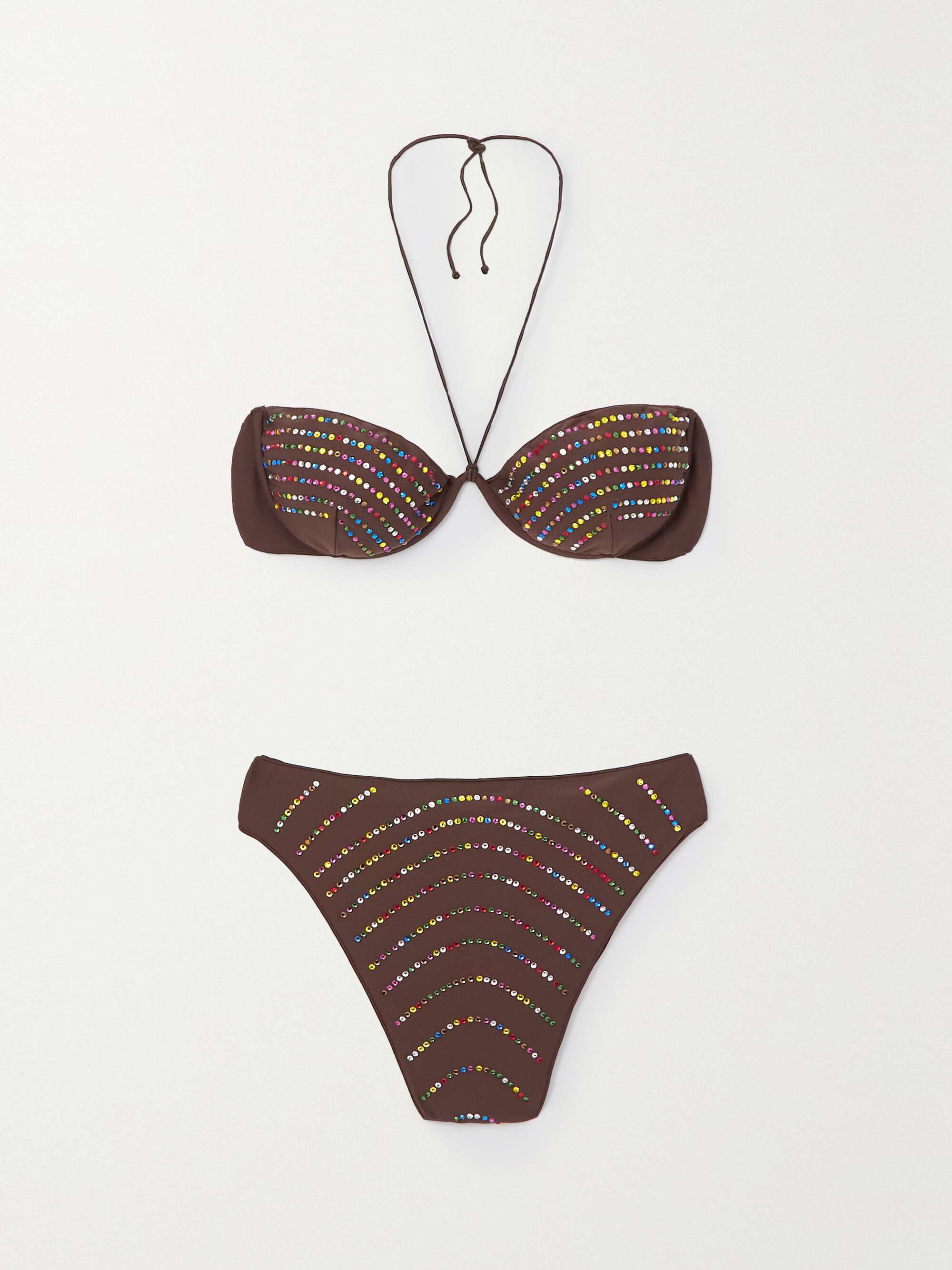 OSÉREE Gem crystal-embellished halterneck bikini