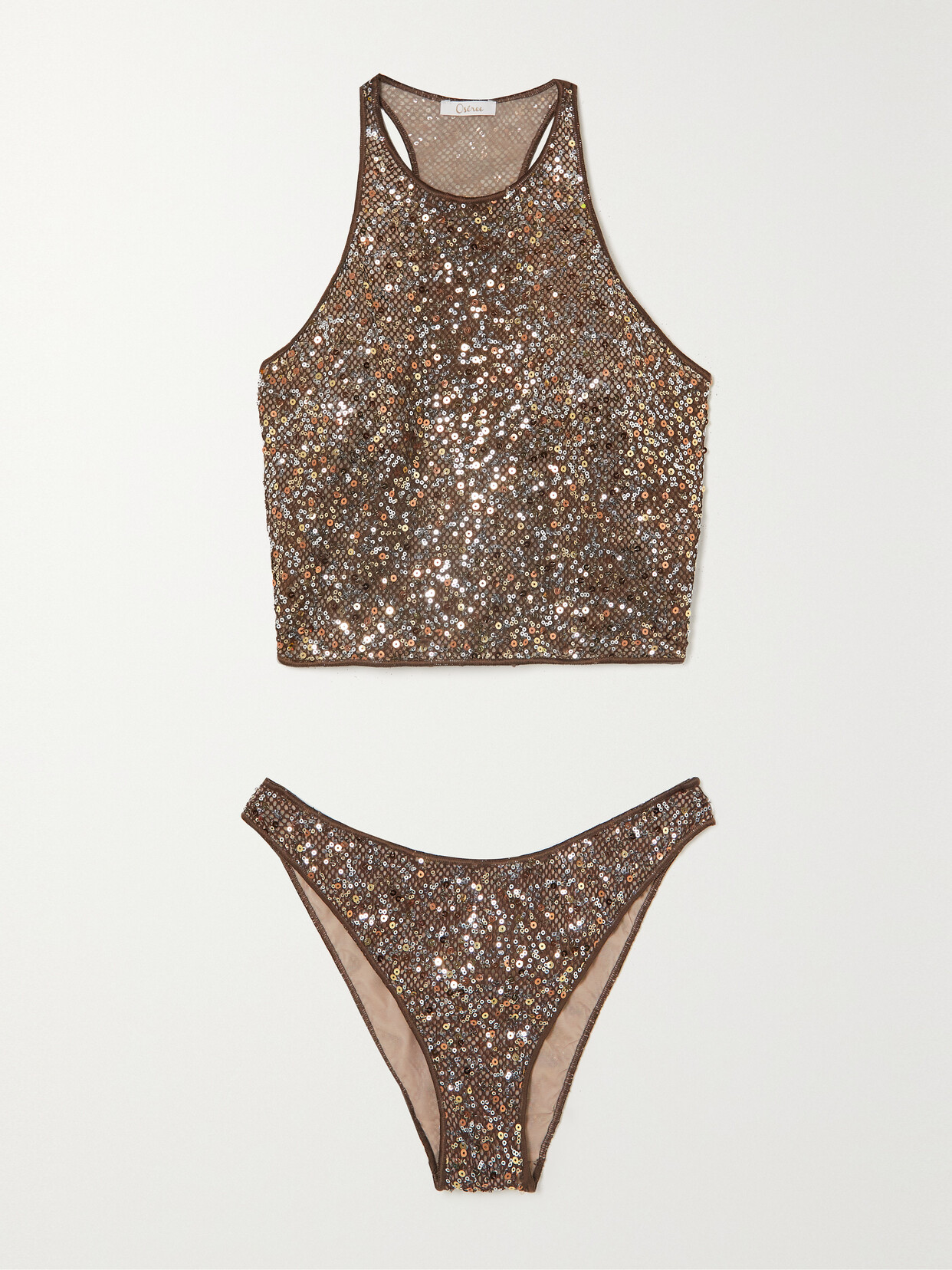 Oséree – Sequined Bikini – Brown