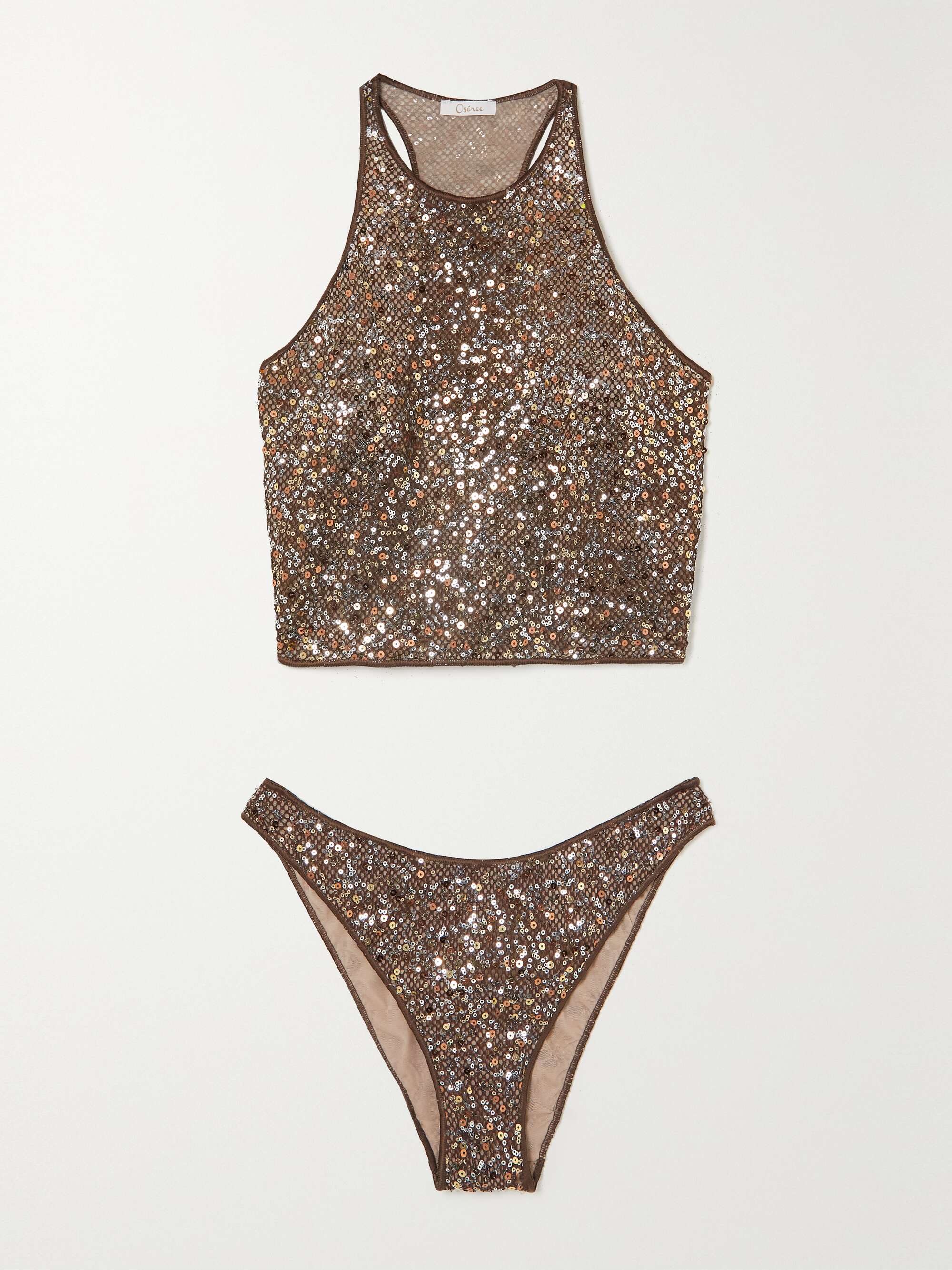 Brown Sequined bikini OSÉREE NETAPORTER