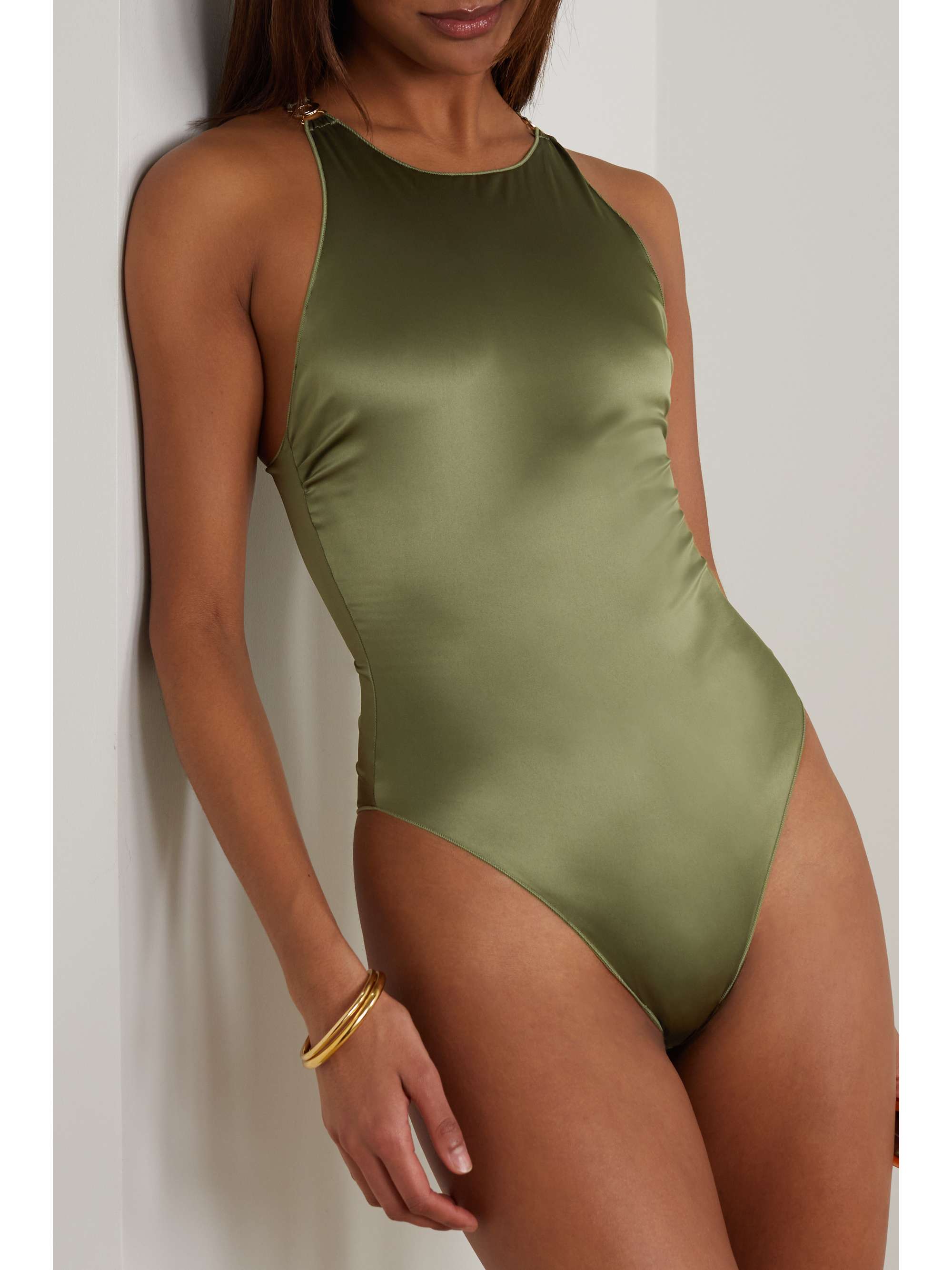 OSÉREE Stretch-satin swimsuit | NET-A-PORTER