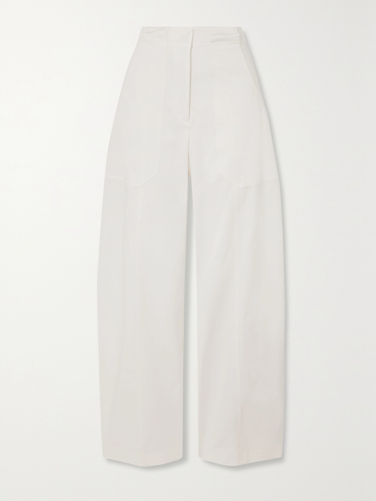 Matteau - Paneled Cotton-blend Straight-leg Pants - White