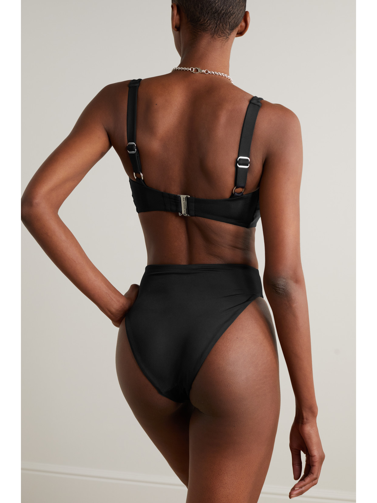 Form And Fold The 90s Rise Recycled Bikini Briefs In Black