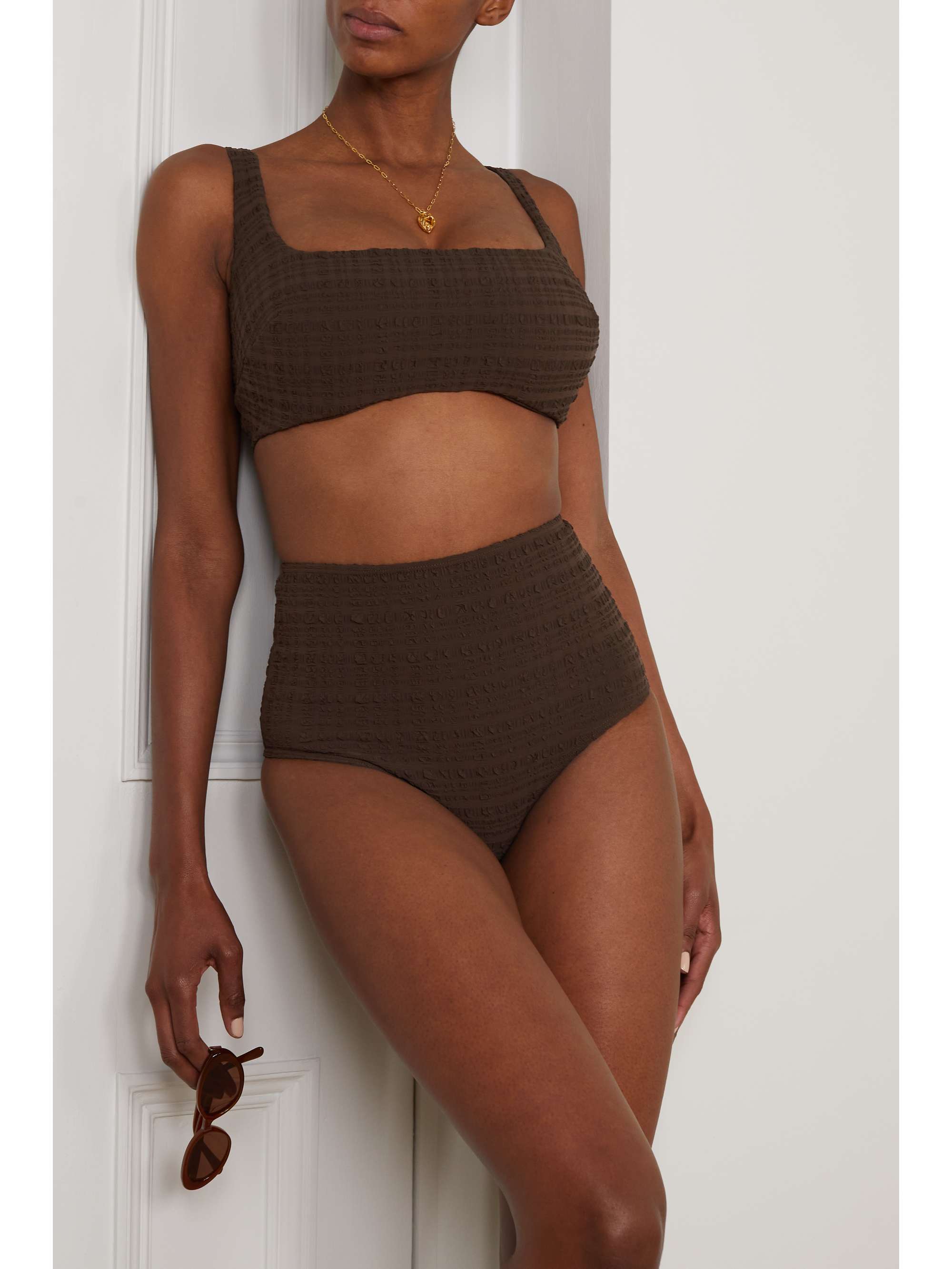 FORM AND FOLD The Rise seersucker bikini briefs