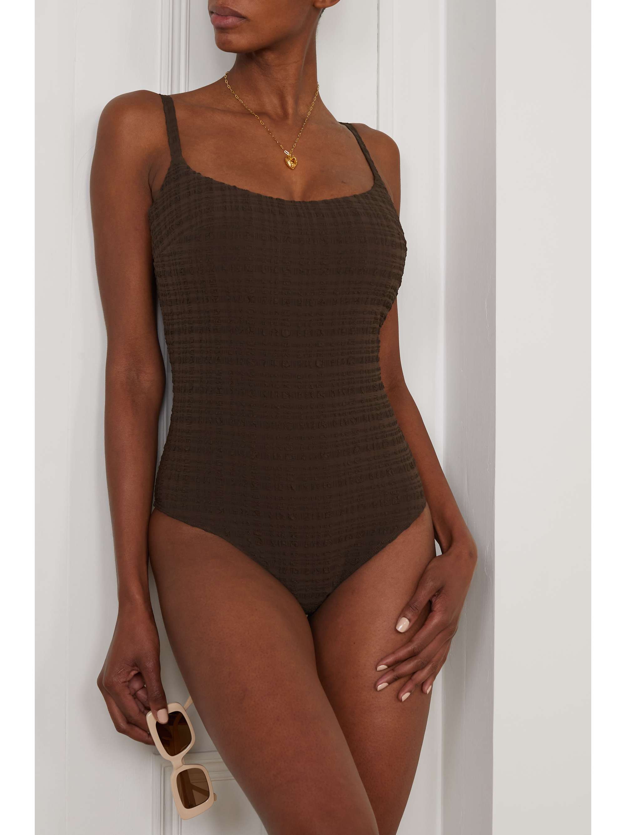 FORM AND FOLD D-G The One seersucker underwired swimsuit