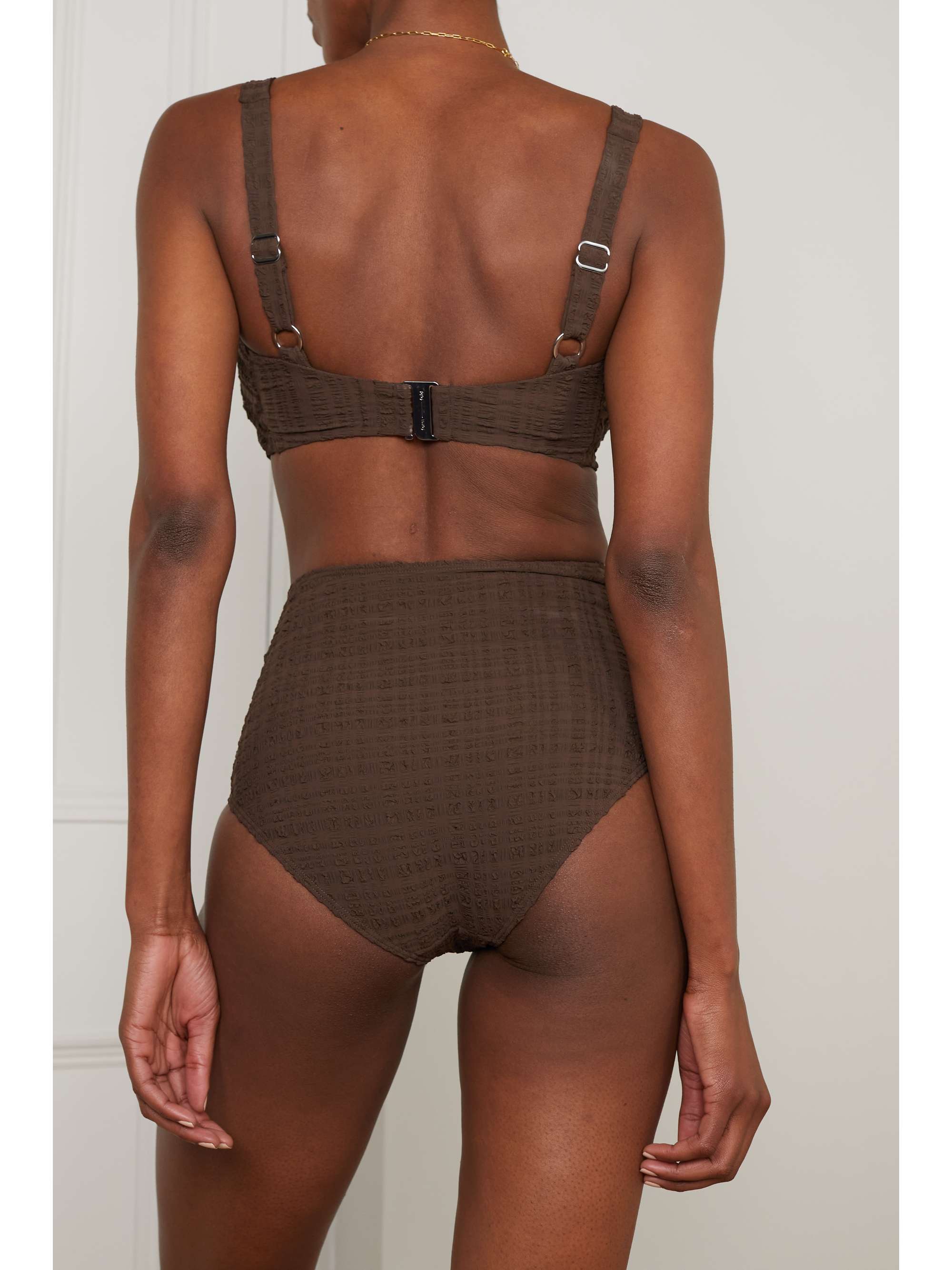 FORM AND FOLD D-G The Crop seersucker underwired bikini top