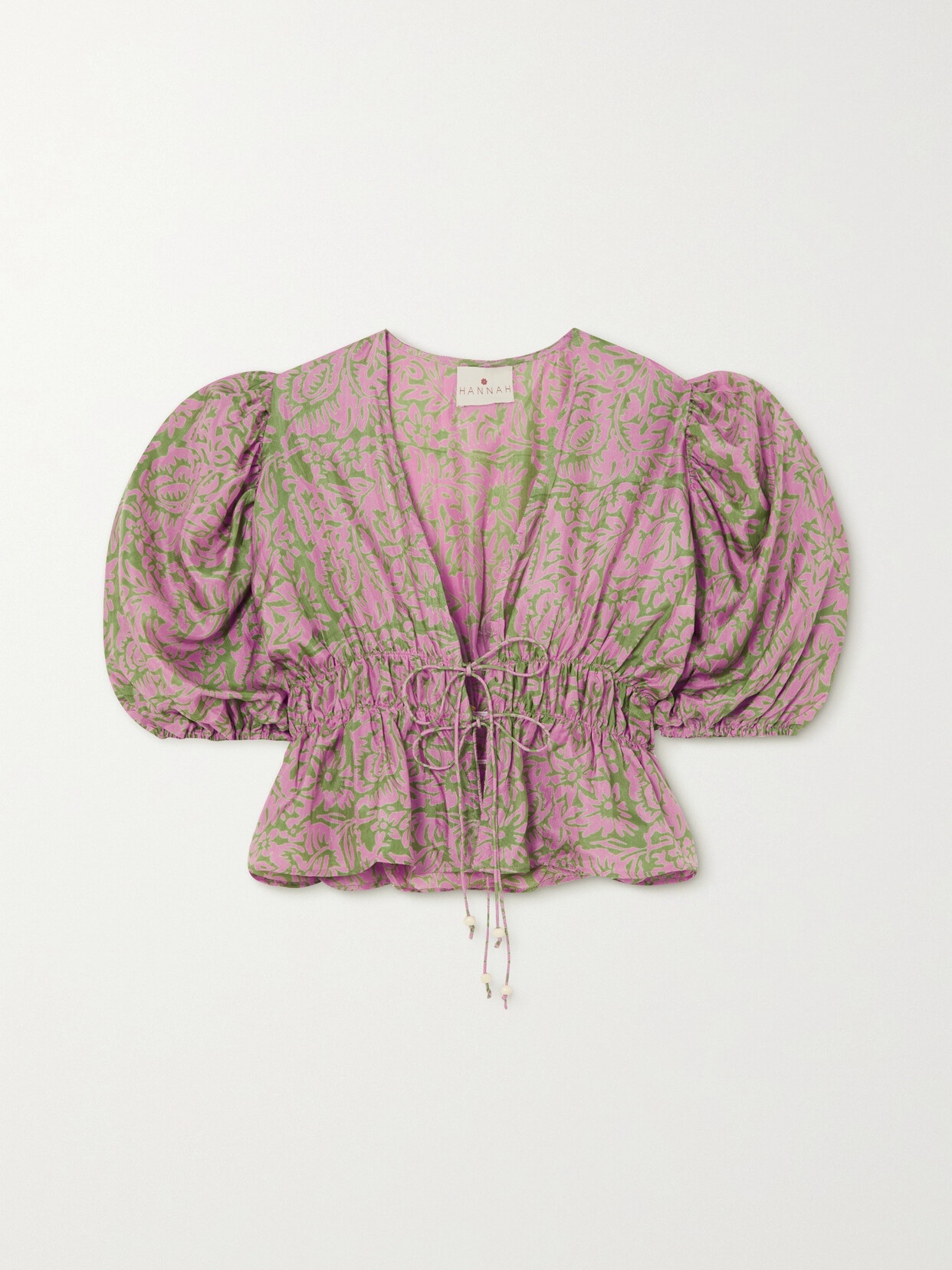 Hannah Artwear - + Net Sustain Lalita Gathered Floral-print Silk Blouse - Pink