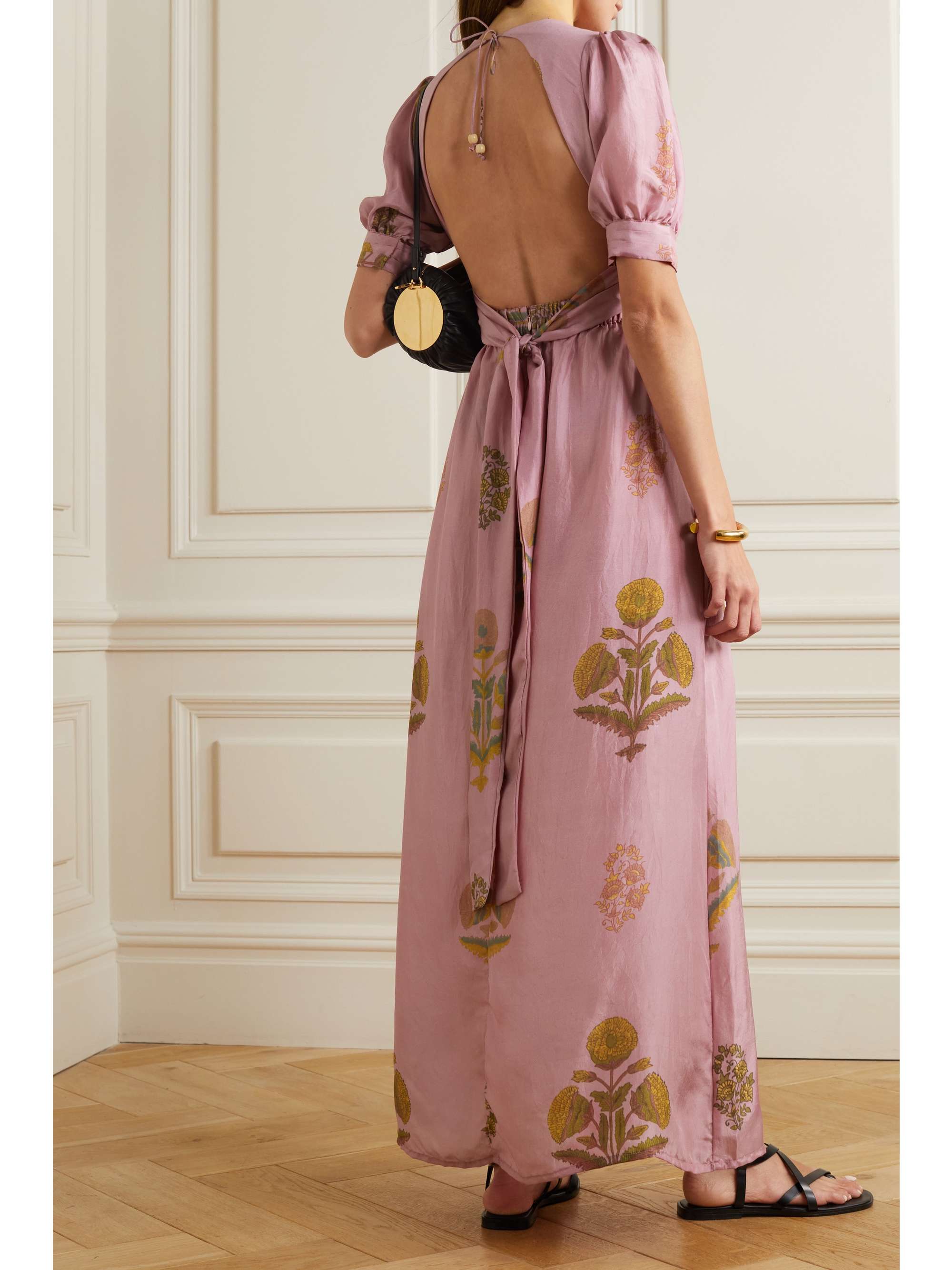 HANNAH ARTWEAR Surya floral-print silk-habotai maxi dress
