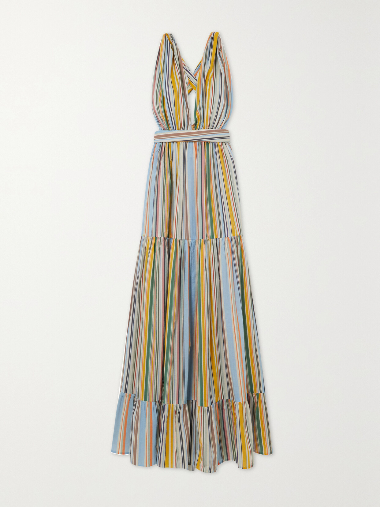 HANNAH ARTWEAR CHLOE STRIPED COTTON-VOILE MAXI DRESS