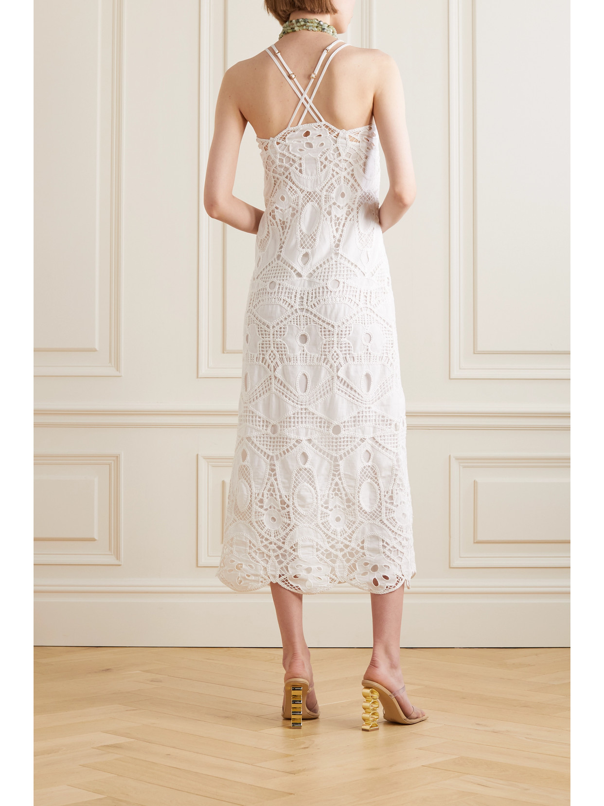 Cult Gaia Everly Cutout Crocheted Cotton Midi Dress In White ModeSens