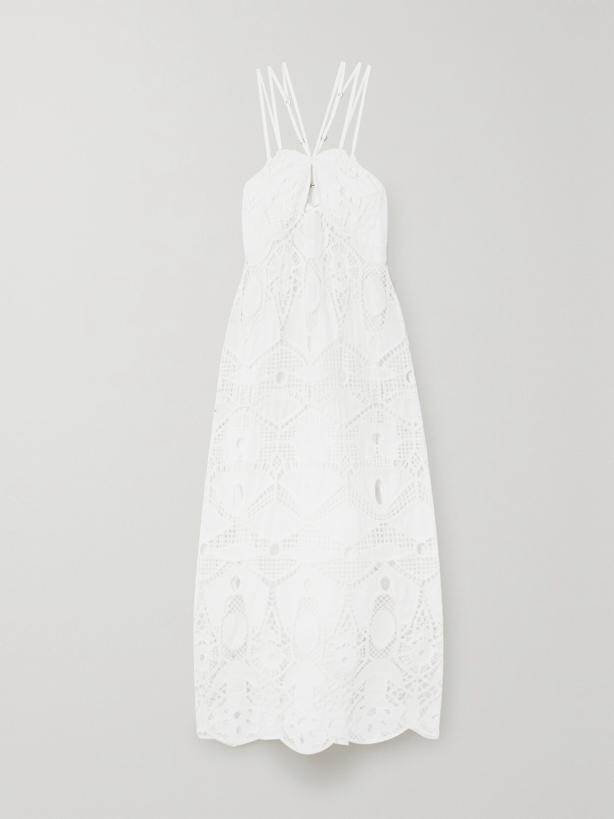 Cult Gaia Everly Cutout Crocheted Cotton Midi Dress - White