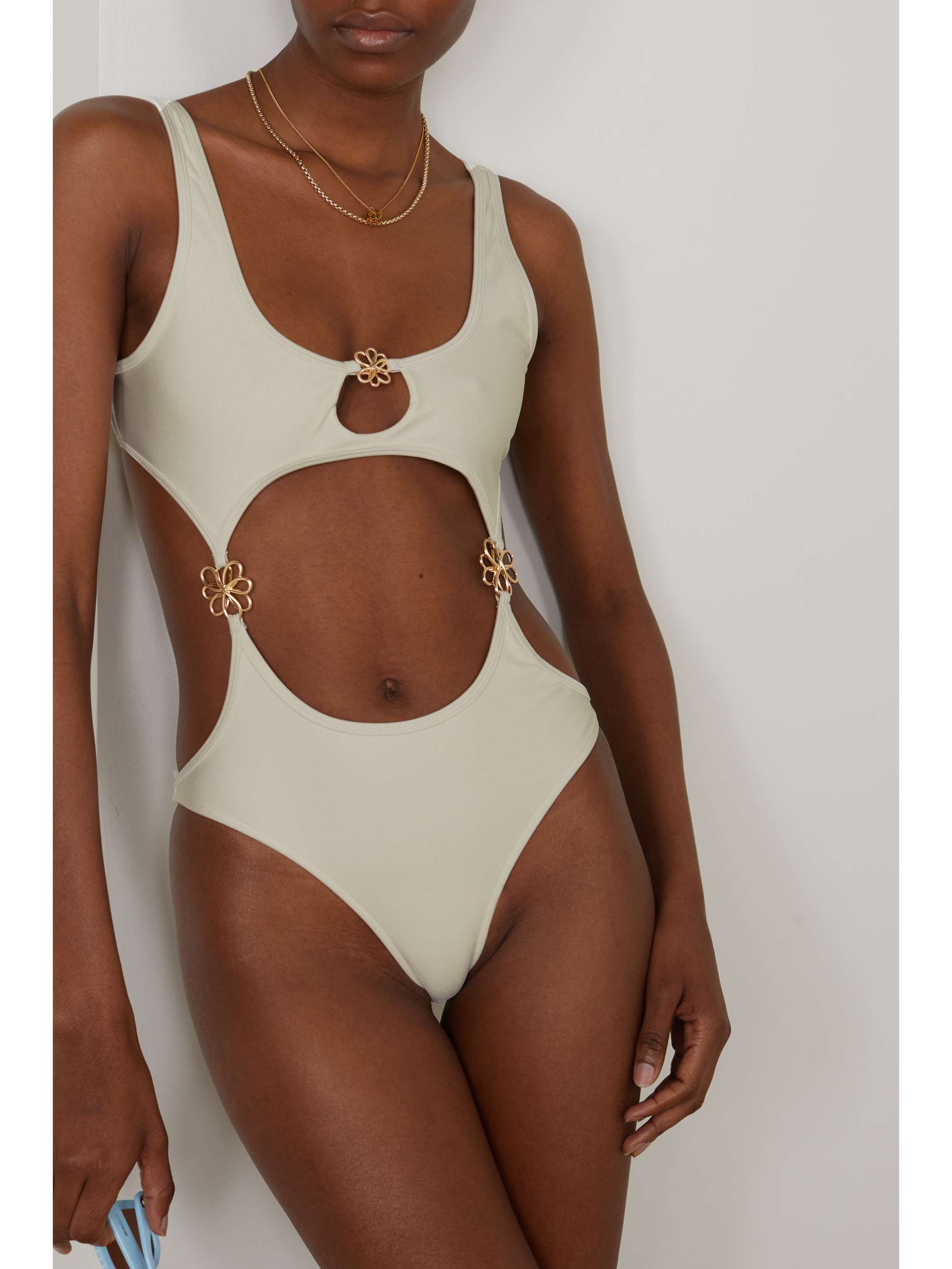 CULT GAIA Frances cutout embellished swimsuit