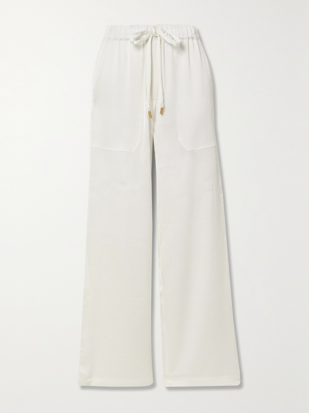 Cult Gaia - Minaya Hammered Stretch-satin Wide-leg Pants - Off-white