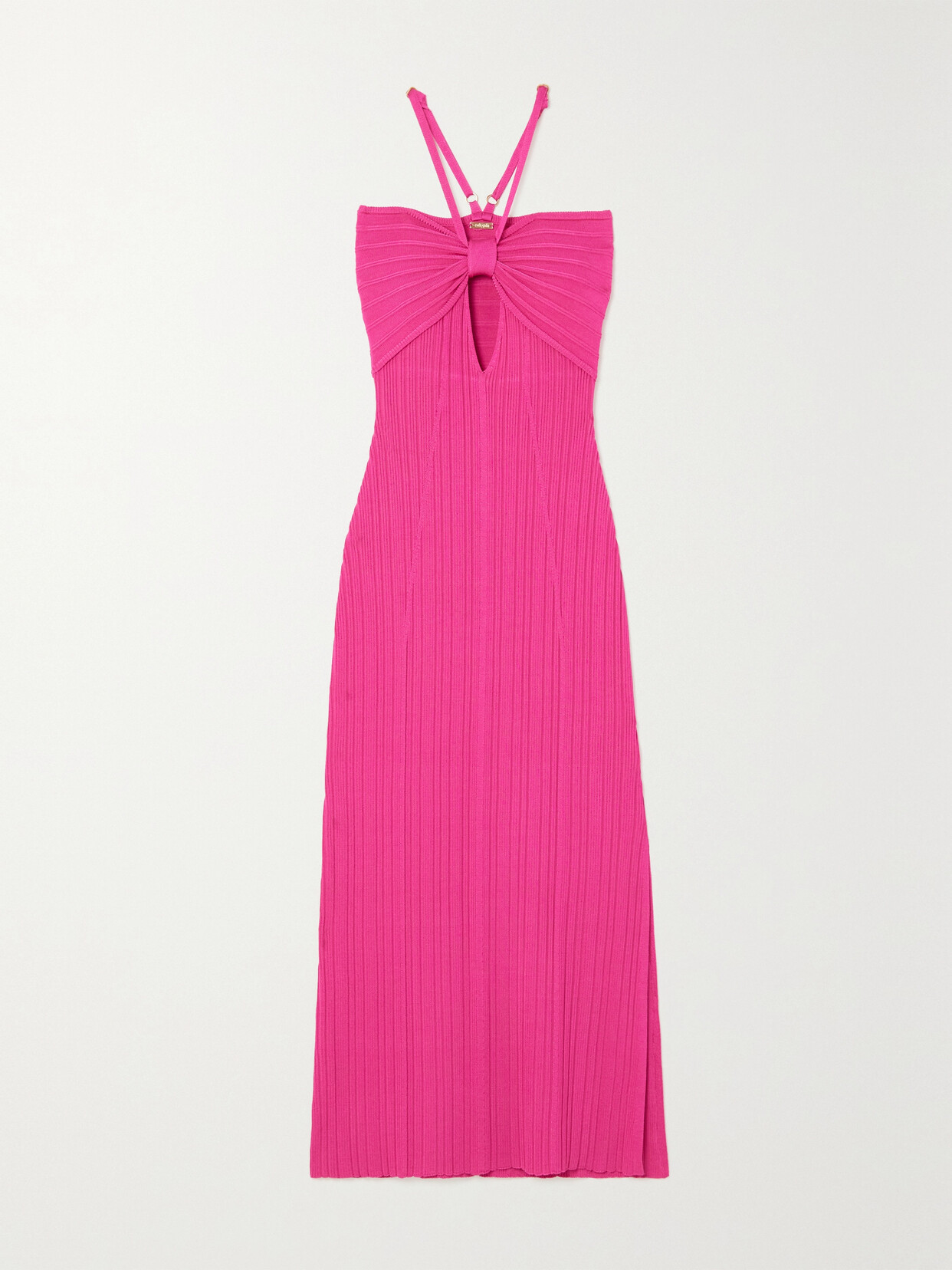 Cult Gaia - Elfreda Cutout Ribbed-knit Halterneck Midi Dress - Pink