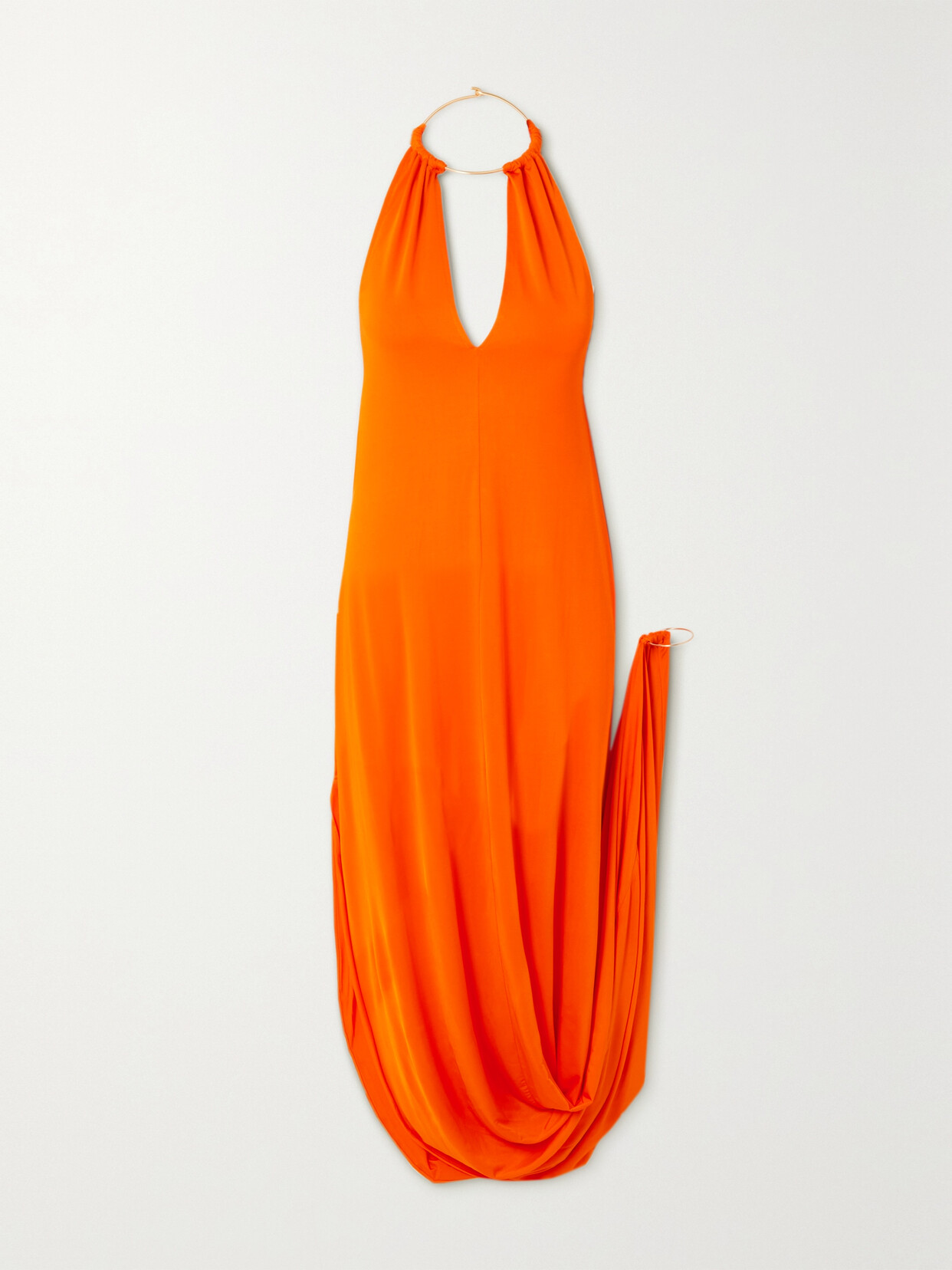 Cult Gaia - Luna Embellished Draped Stretch-jersey Gown - Orange