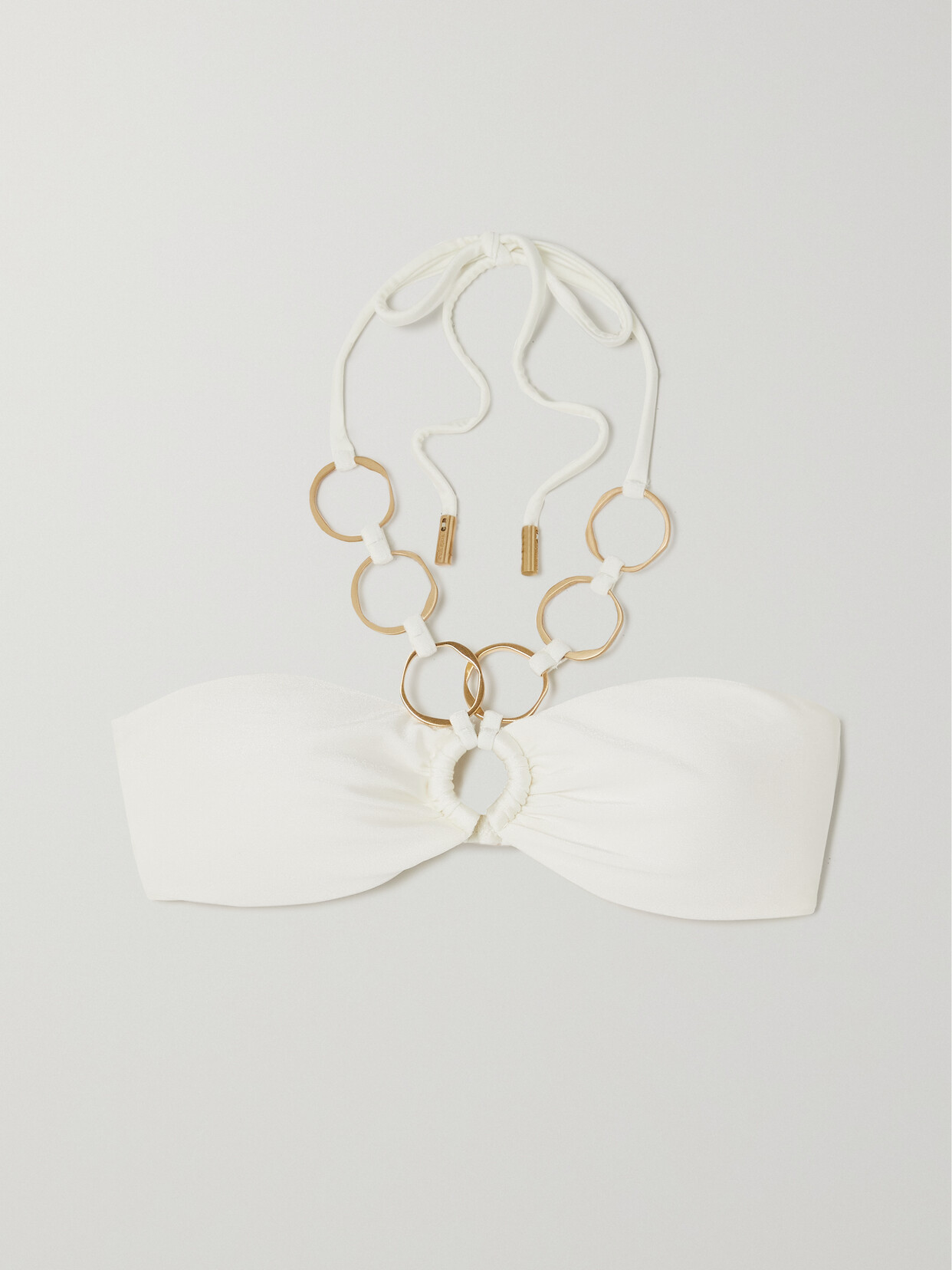 Cult Gaia - Yanna Cutout Embellished Halterneck Bikini Top - White