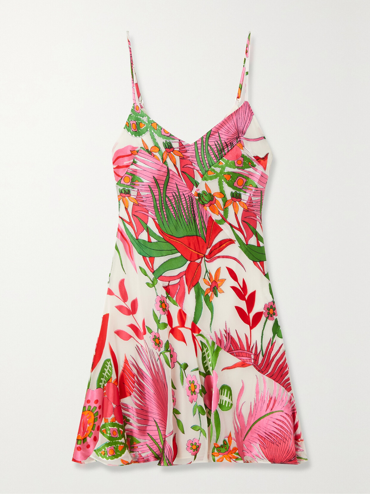 Shop Cult Gaia Zarima Floral-print Silk-blend Mini Dress In Pink