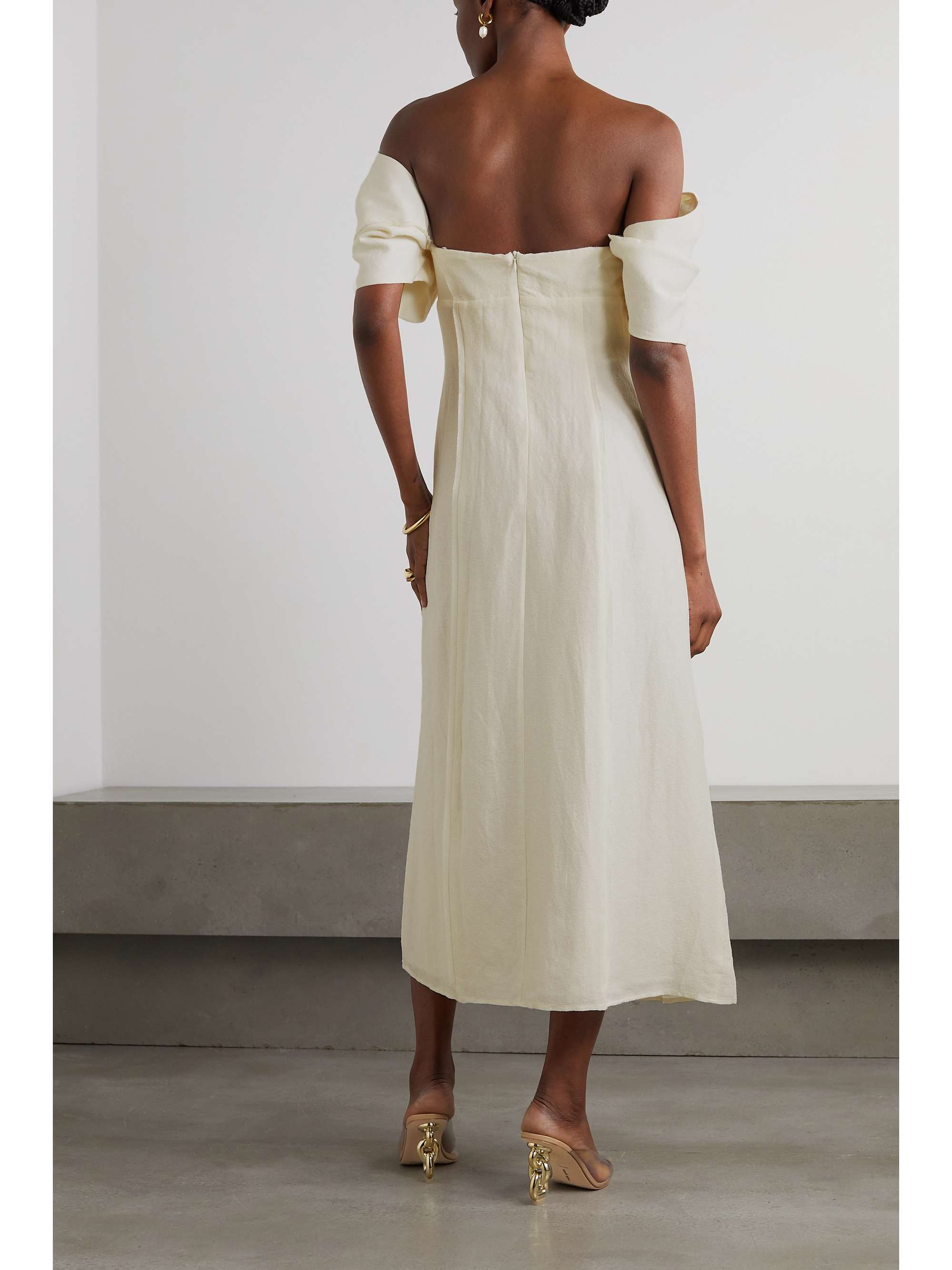 CULT GAIA Muna off-the-shoulder gathered woven midi dress