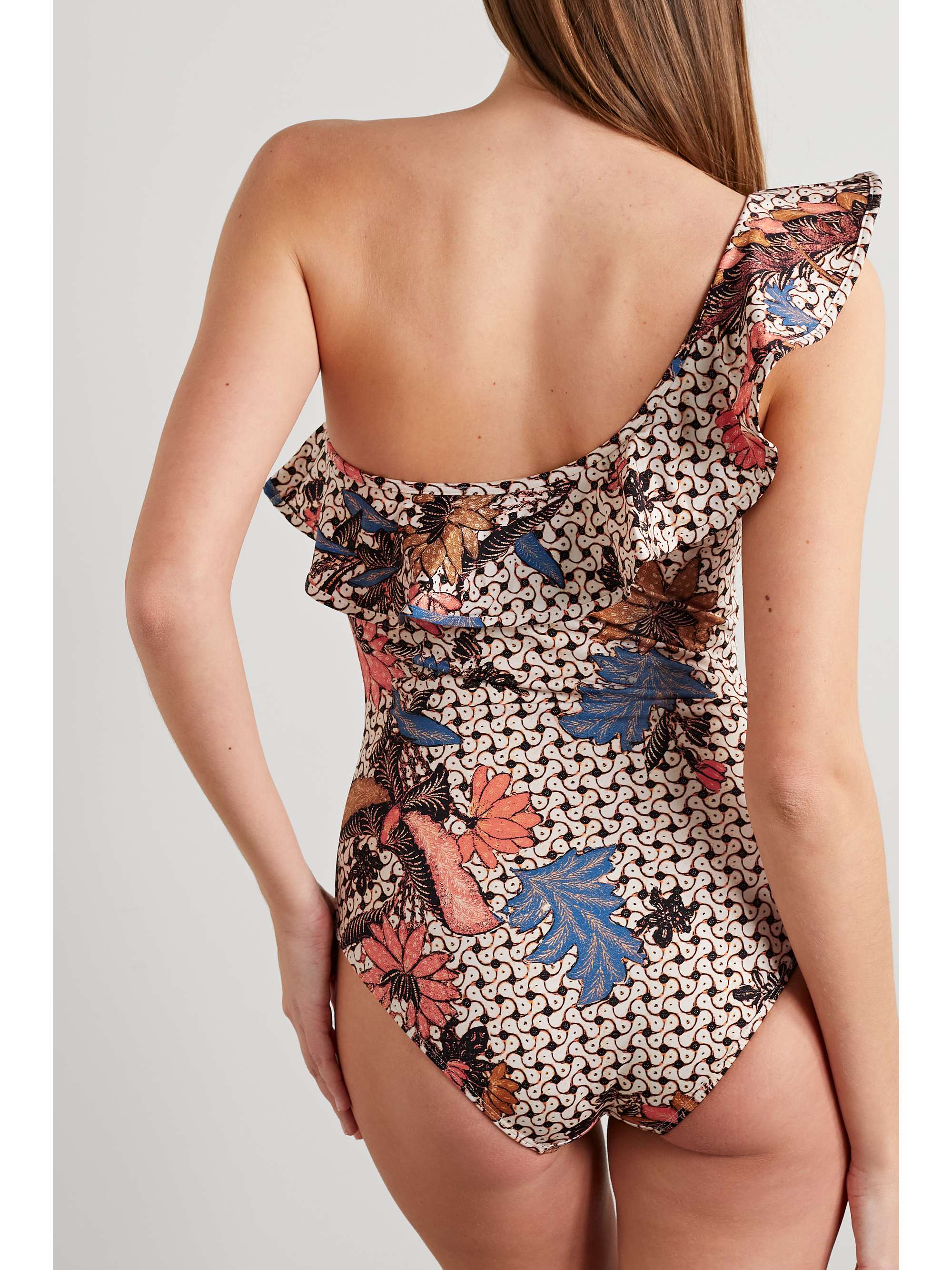 ULLA JOHNSON Martina ruffled one-shoulder printed swimsuit NET-A-PORTER ウラ・ジョンソン レディース 上下セット 水着 Martina Paisley Ruffle One-Shoulder One-Piece Swimsuit