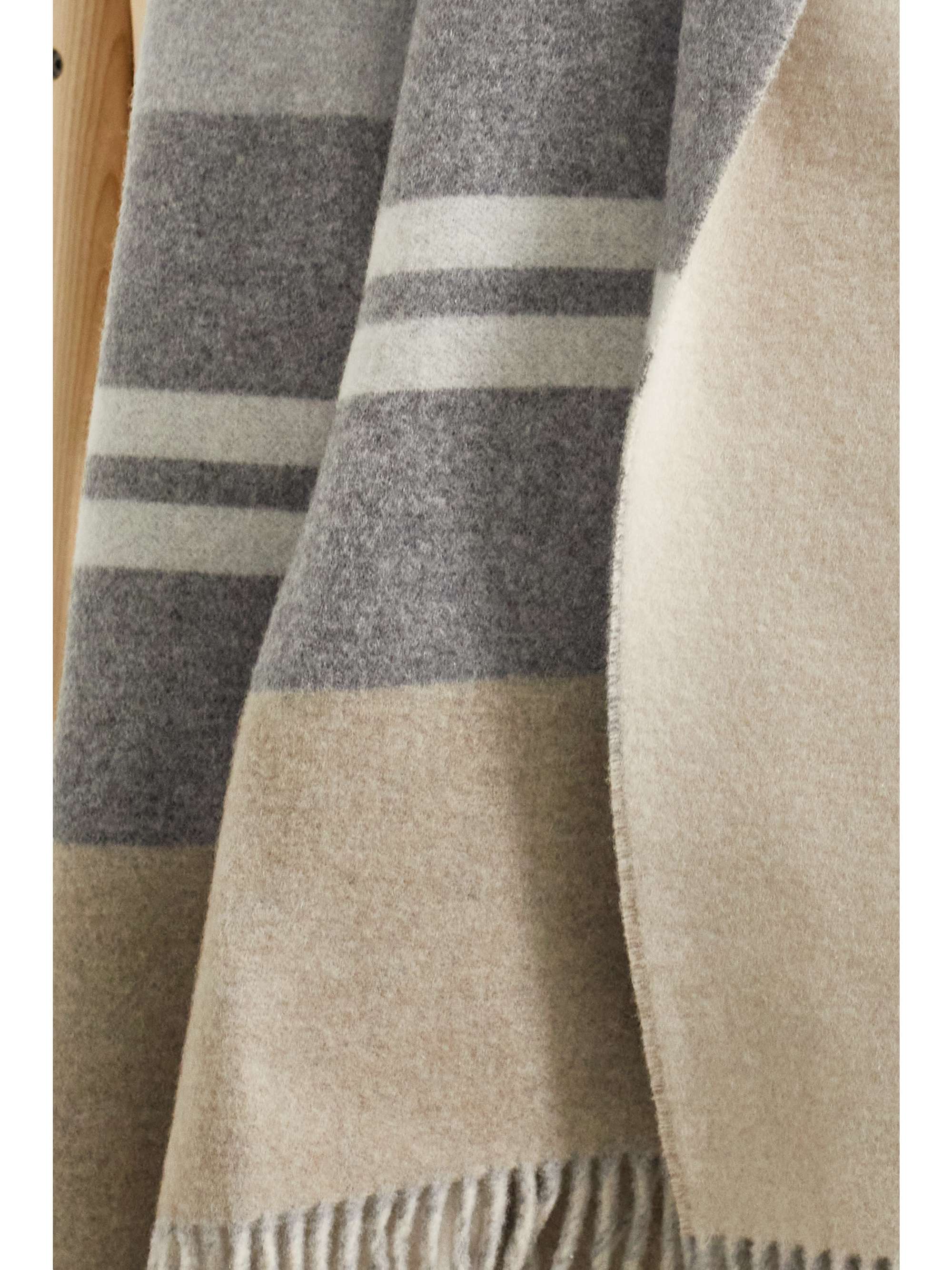 BRUNELLO CUCINELLI Fringed striped cashmere blanket