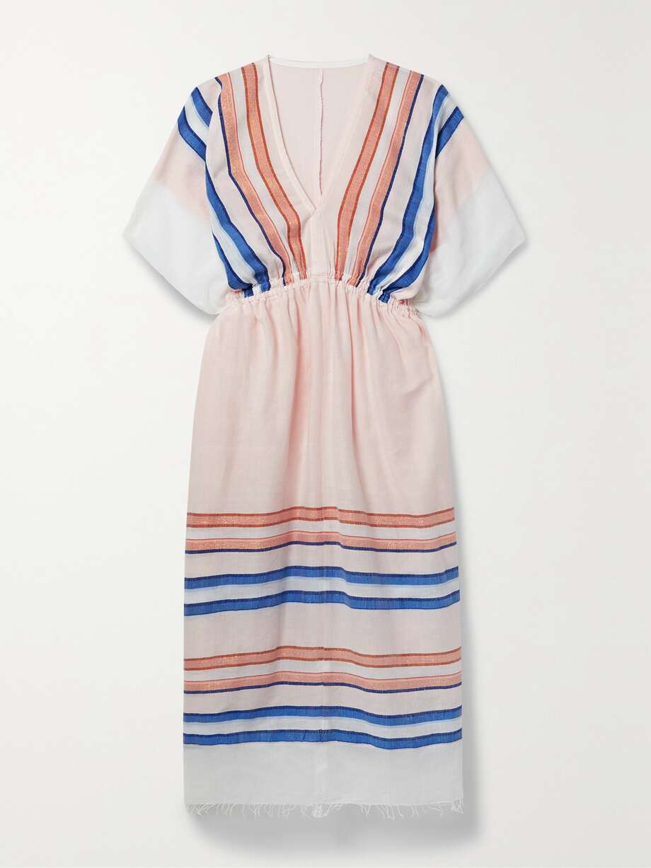 net-a-porter.com | + NET SUSTAIN Eskedar frayed striped cotton-blend gauze coverup