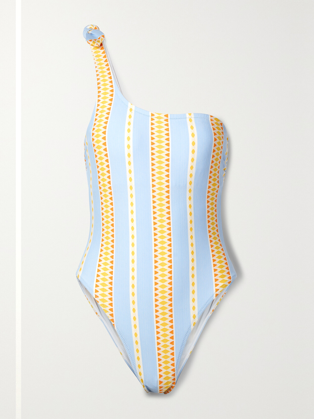 lemlem Jemari One-shoulder Cutout Stretch-jacquard Swimsuit