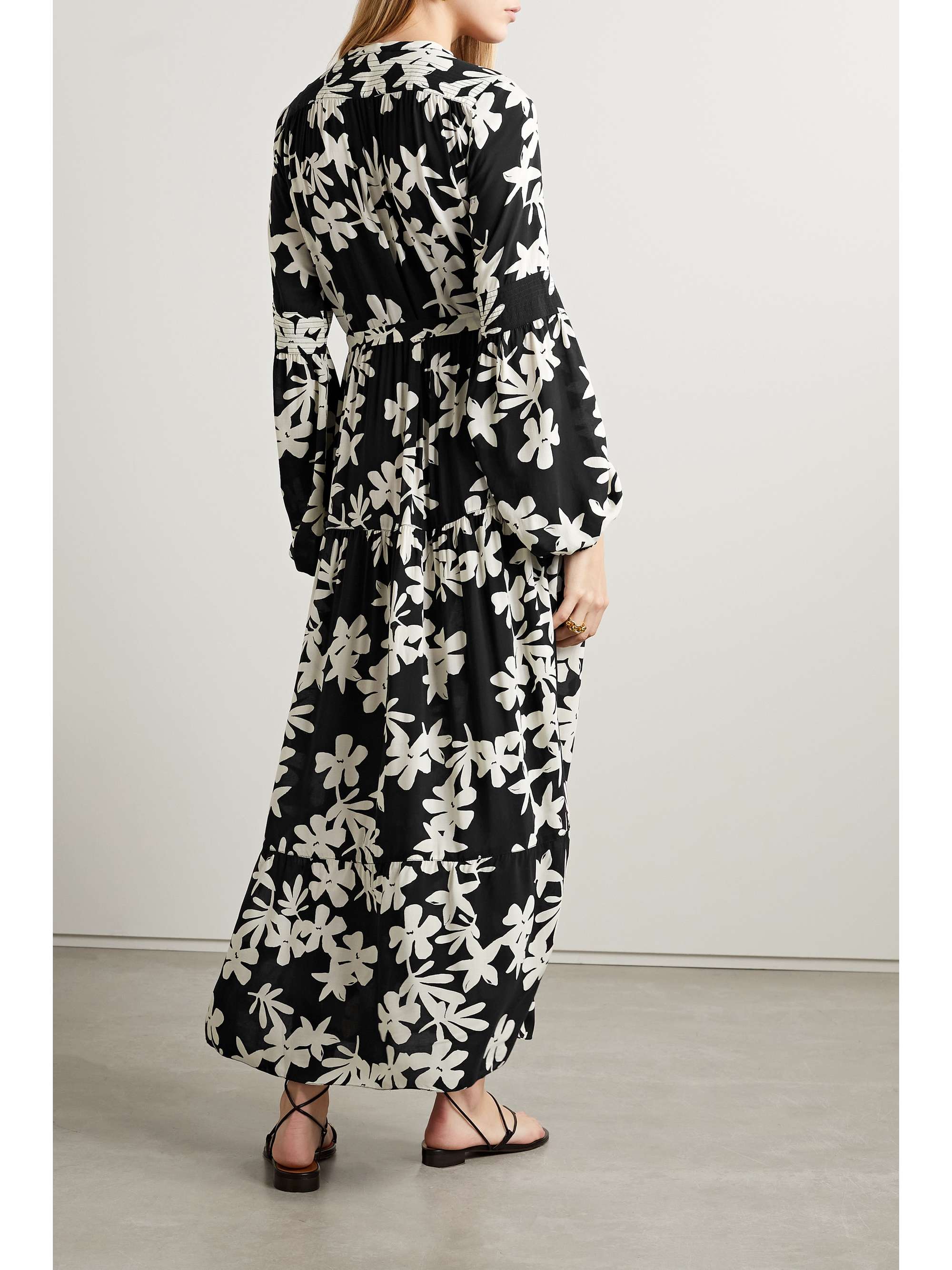 LEMLEM Sea floral-print crepe de chine maxi dress