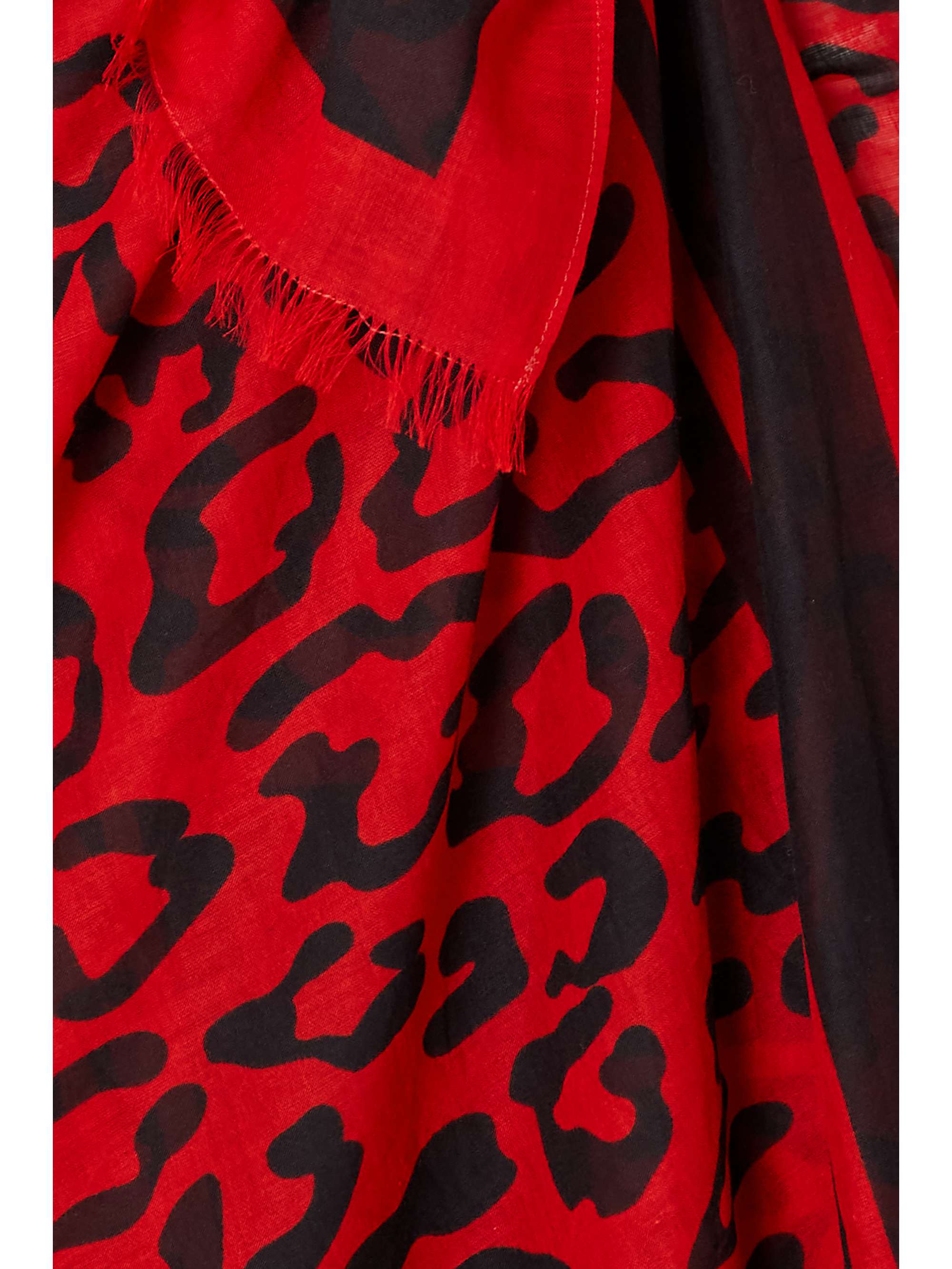 DOLCE & GABBANA Frayed leopard-print cotton-voile pareo