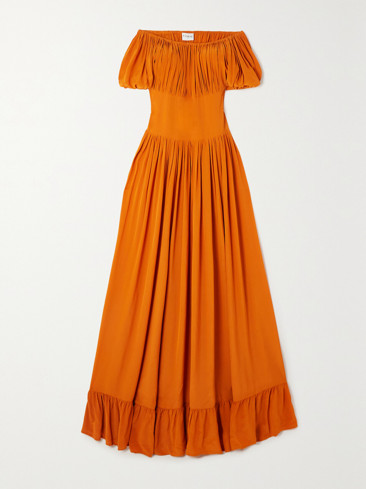 Evarae - + Net Sustain Hestia Off-the-shoulder Crepe De Chine Maxi Dress - Orange