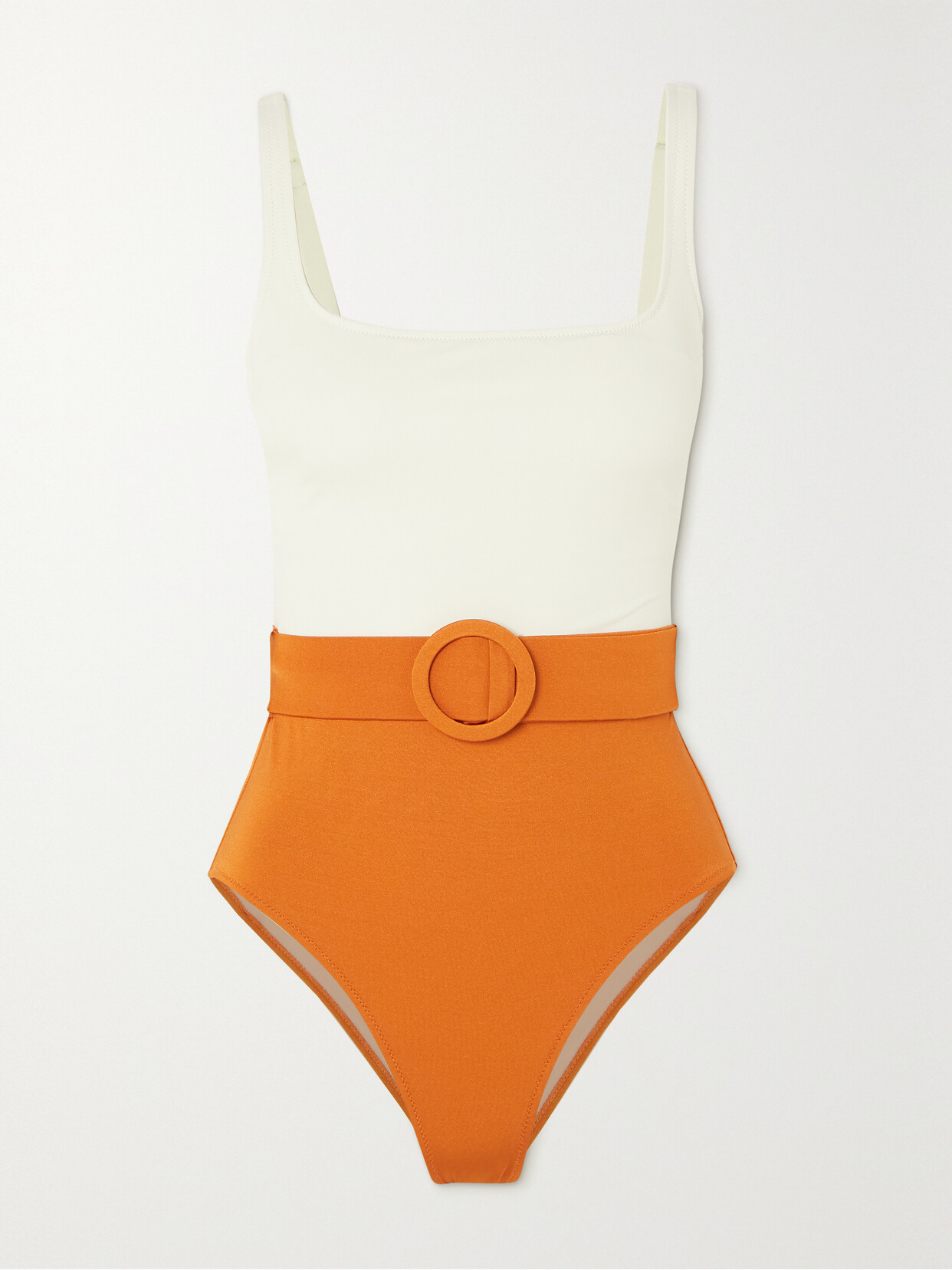 Evarae - + Net Sustain Cassandra Belted Underwired Stretch-econyl Swimsuit - White