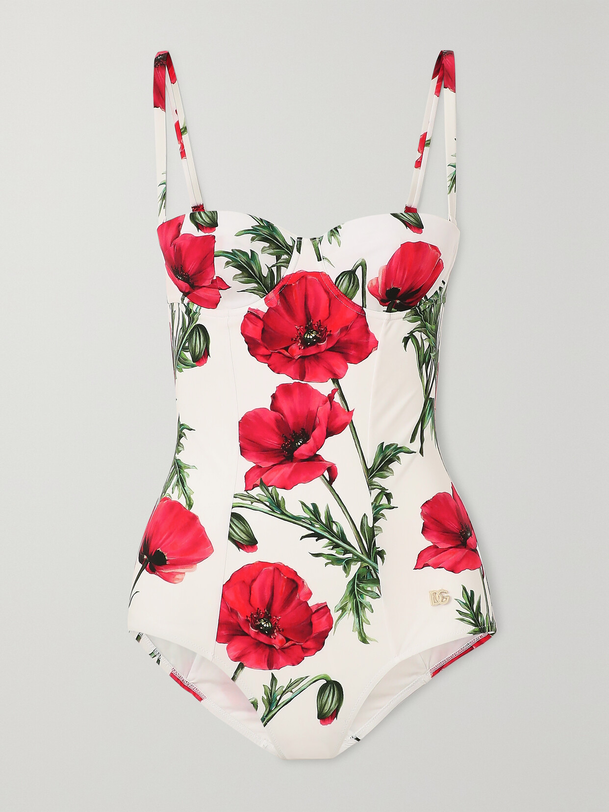 Dolce & Gabbana - Open-back Floral-print Underwired Swimsuit - 5