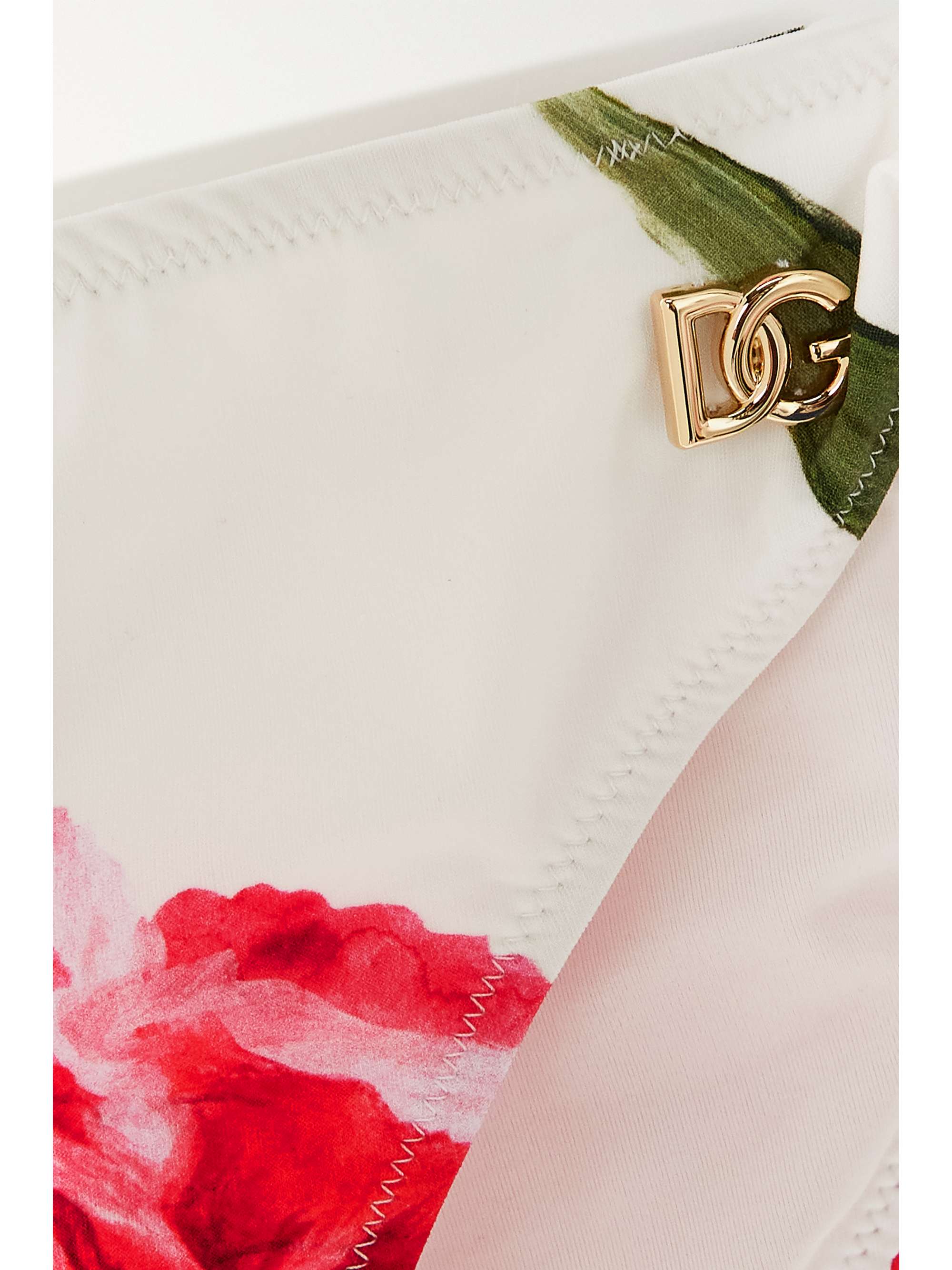 DOLCE & GABBANA Floral-print halterneck bikini