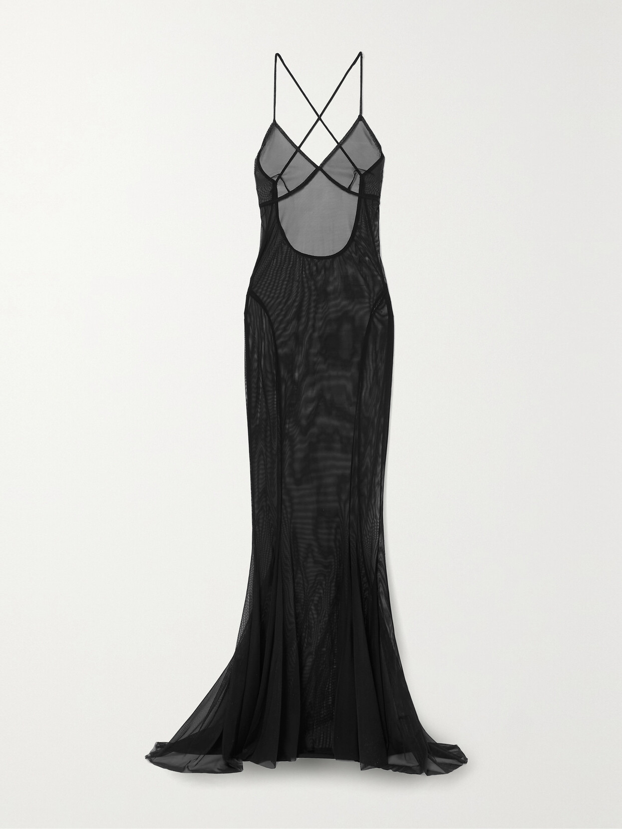 Norma Kamali - Open-back Stretch-mesh Gown - Black