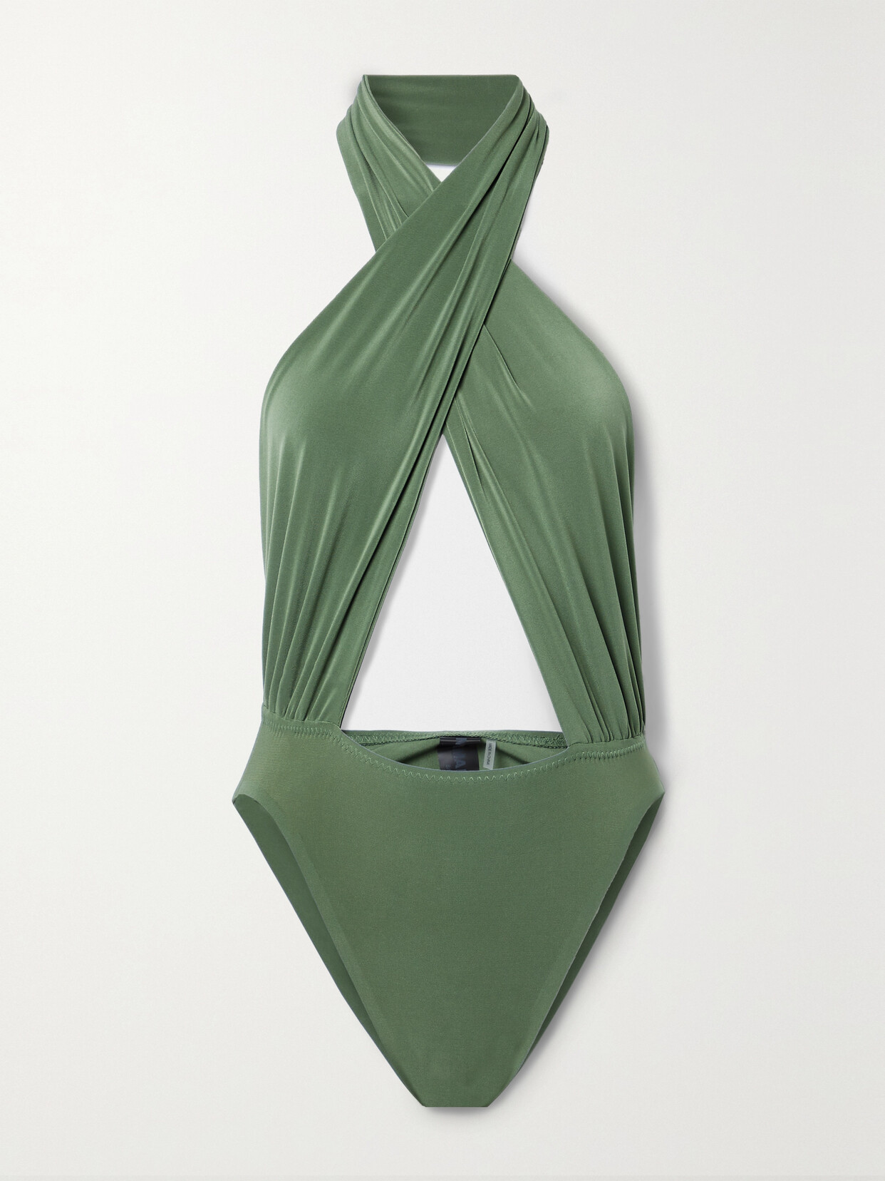 Norma Kamali - Cutout Halterneck Swimsuit - Green