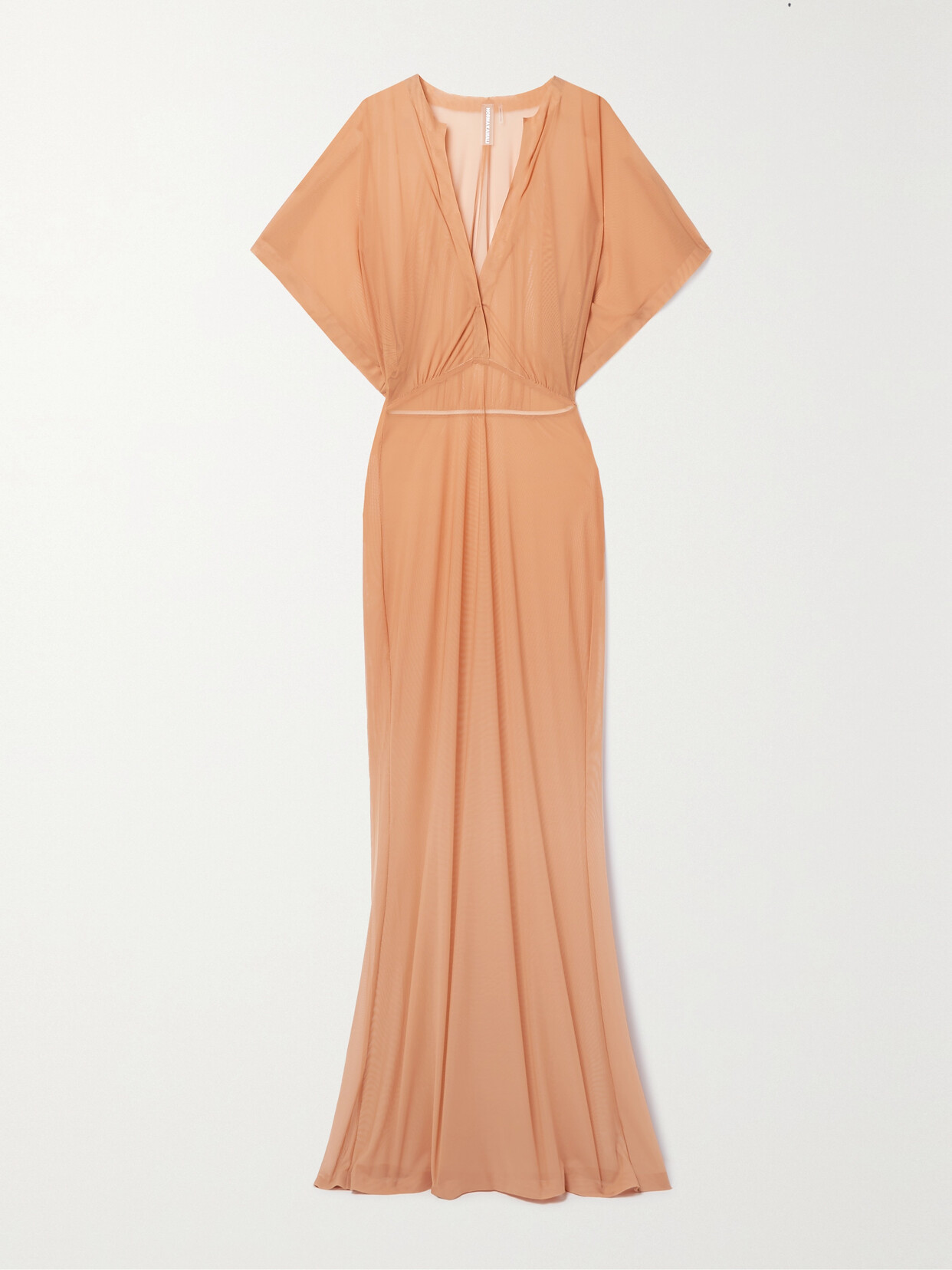 Norma Kamali - Obie Draped Stretch-mesh Maxi Dress - Pink