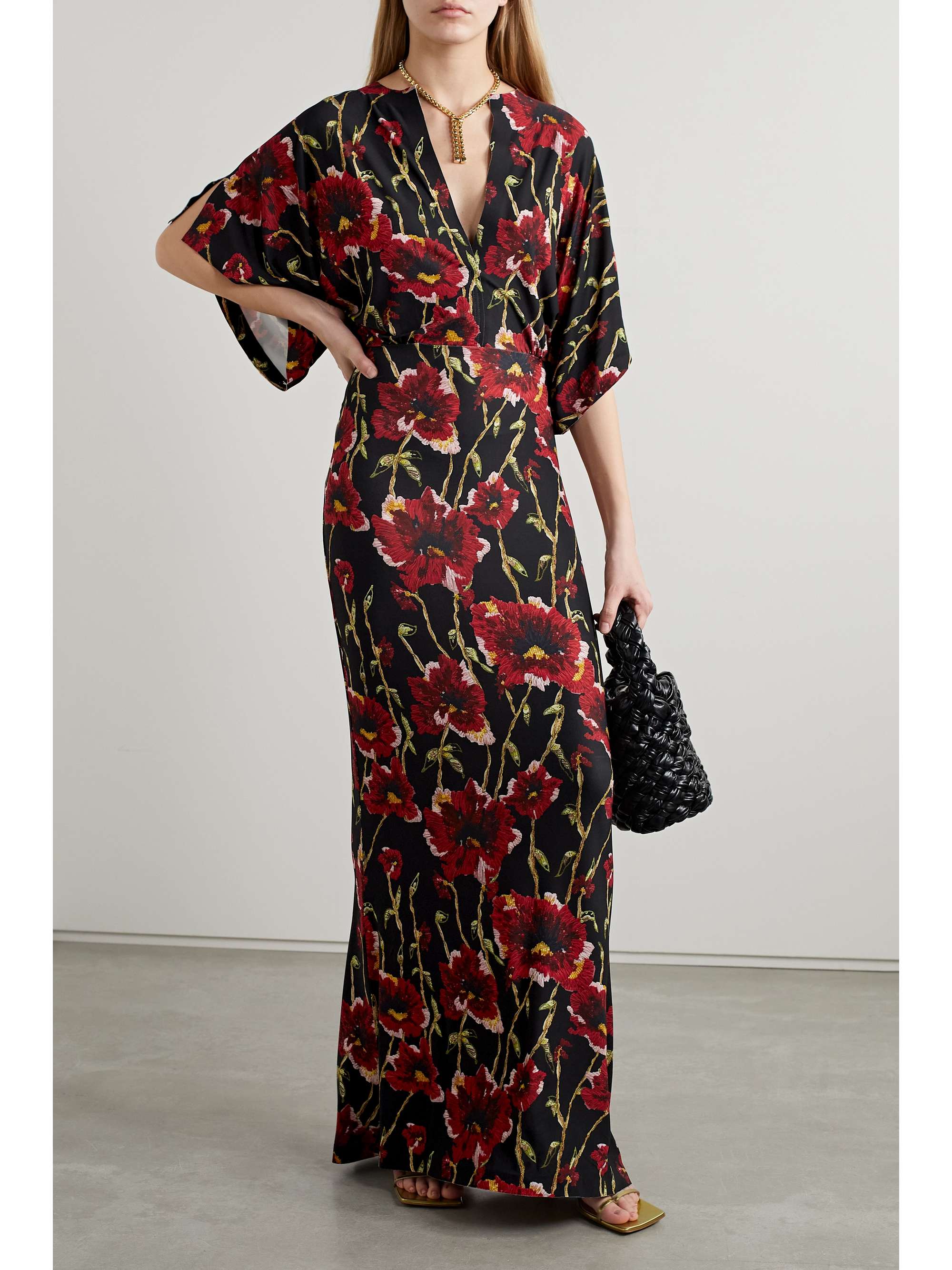 NORMA KAMALI Obie floralprint stretchjersey maxi dress NETAPORTER