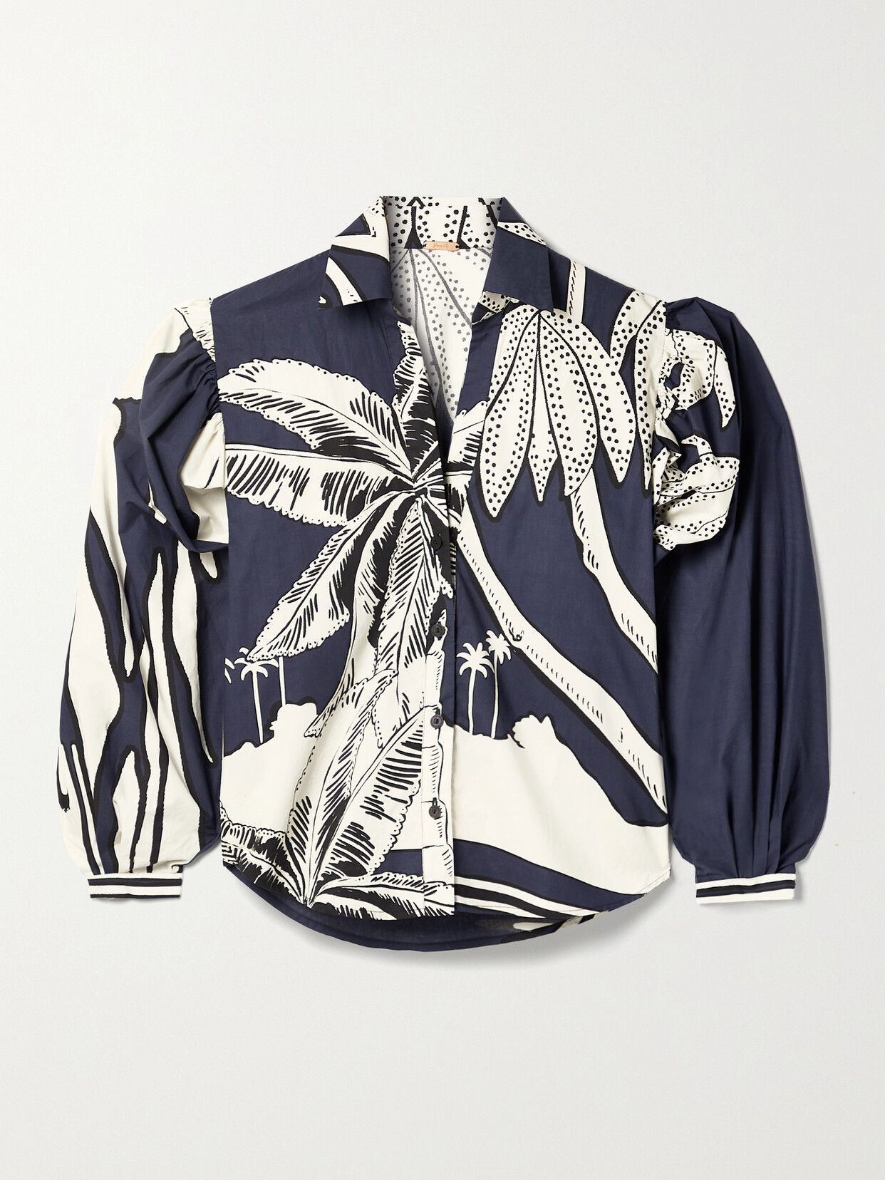 Johanna Ortiz Encanto Señorial Printed Organic Cotton-poplin Shirt - Blue