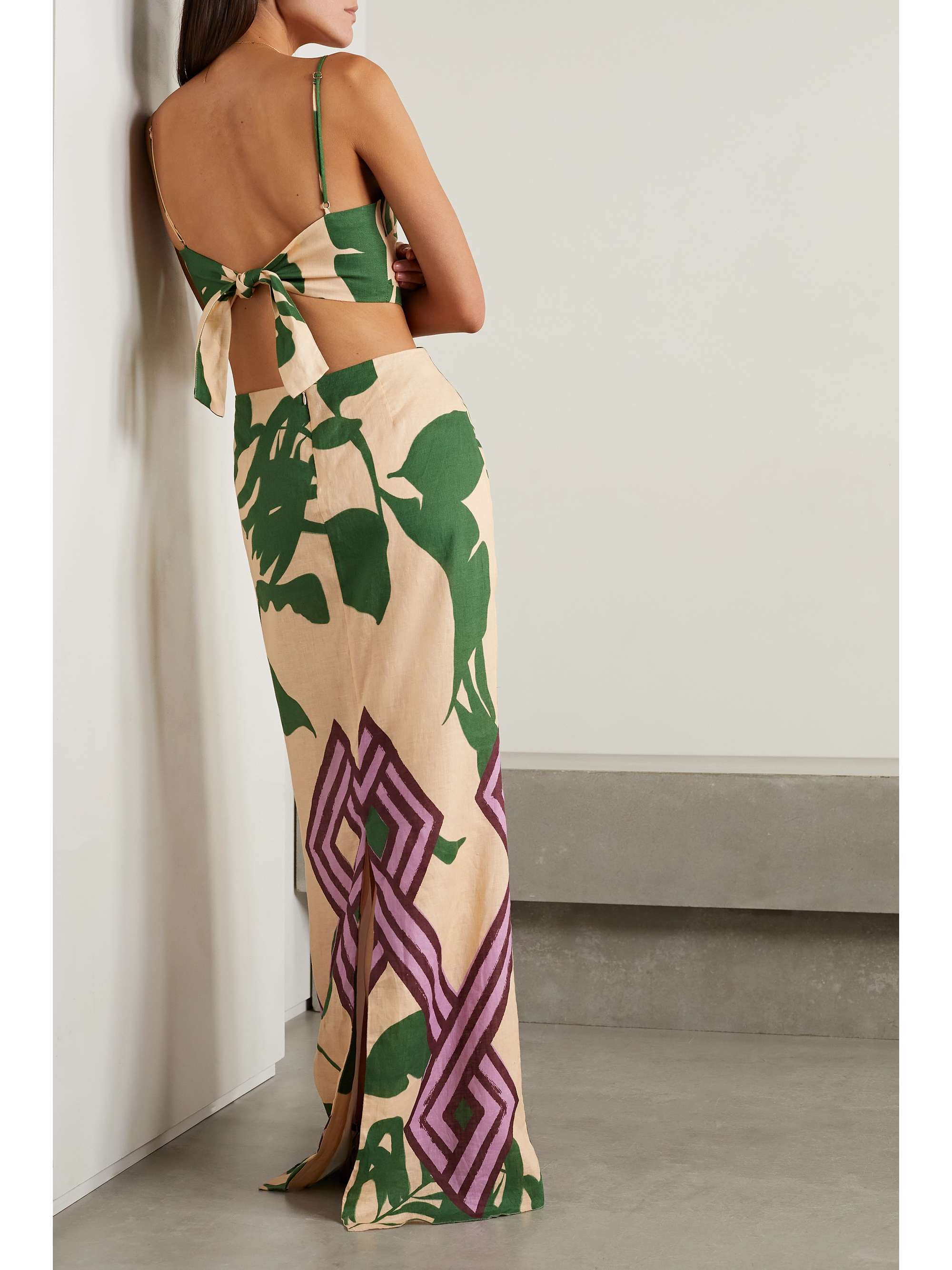 JOHANNA ORTIZ Between Daydreams cutout printed linen maxi dress