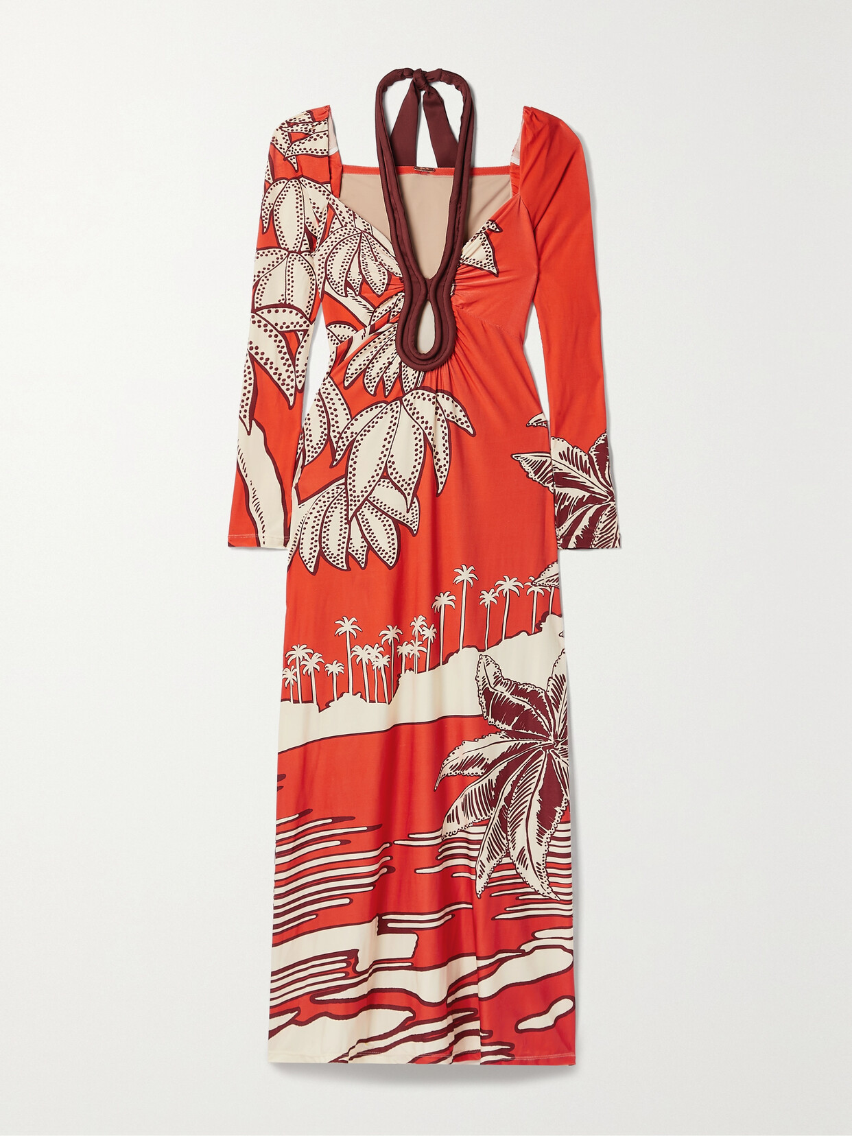 Johanna Ortiz Fuerza Espiritual Cutout Printed Stretch-jersey Midi Dress