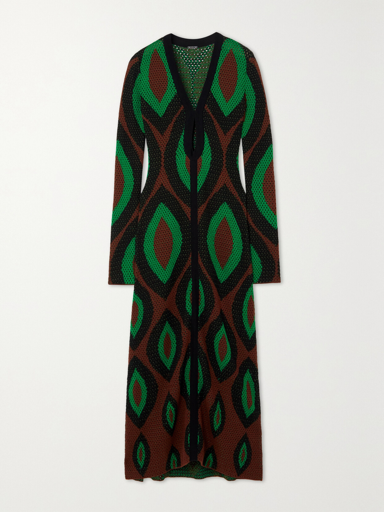 Johanna Ortiz - Mysterious World Cutout Honeycomb-knit Pima Cotton Maxi Dress - Green