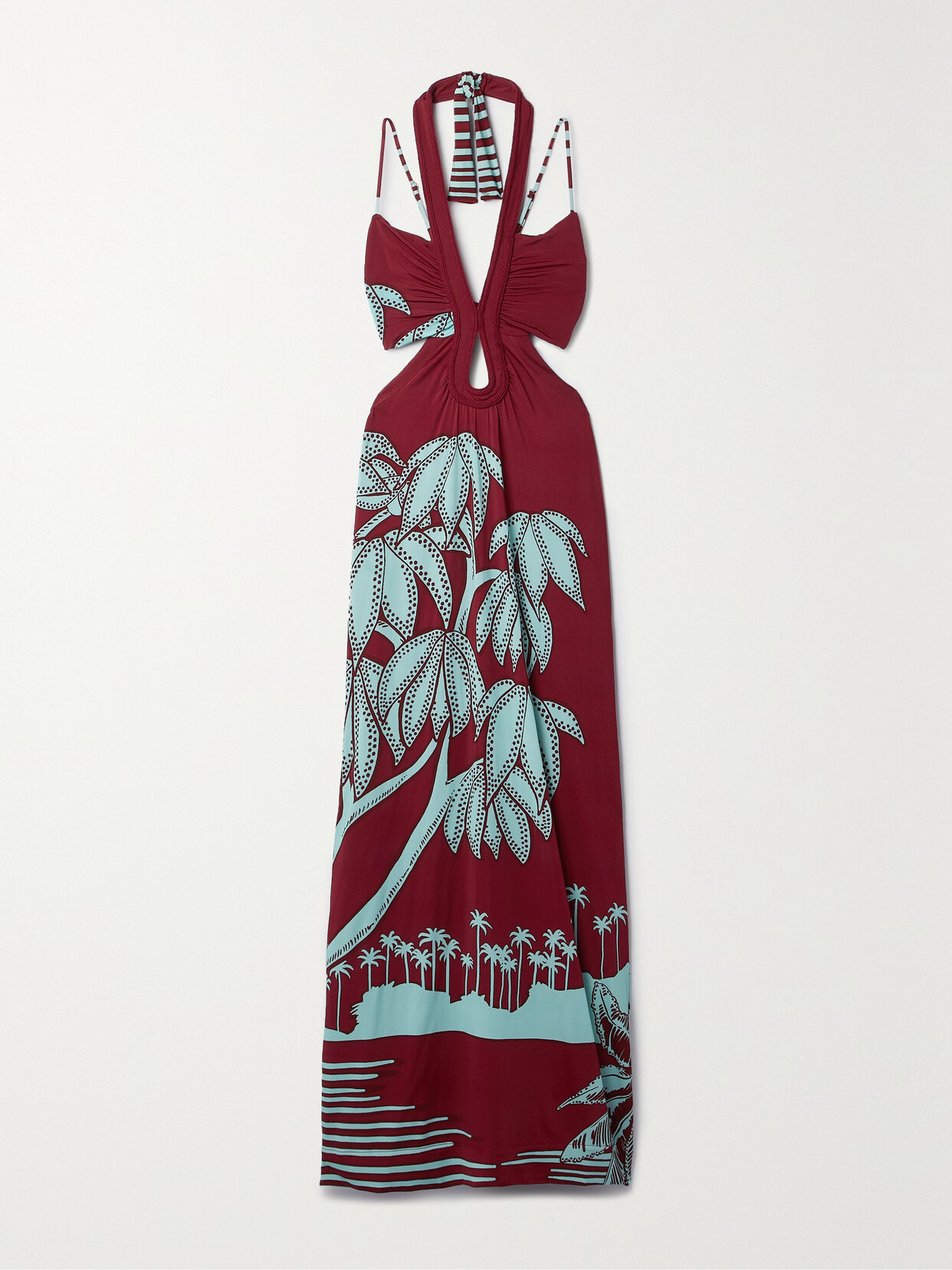 Johanna Ortiz Refugios Printed Cutout Stretch-jersey Maxi Dress - Purple