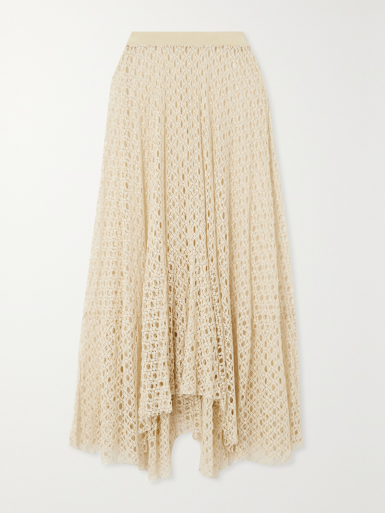 PatBO - Asymmetric Crochet-knit Maxi Skirt - Neutrals