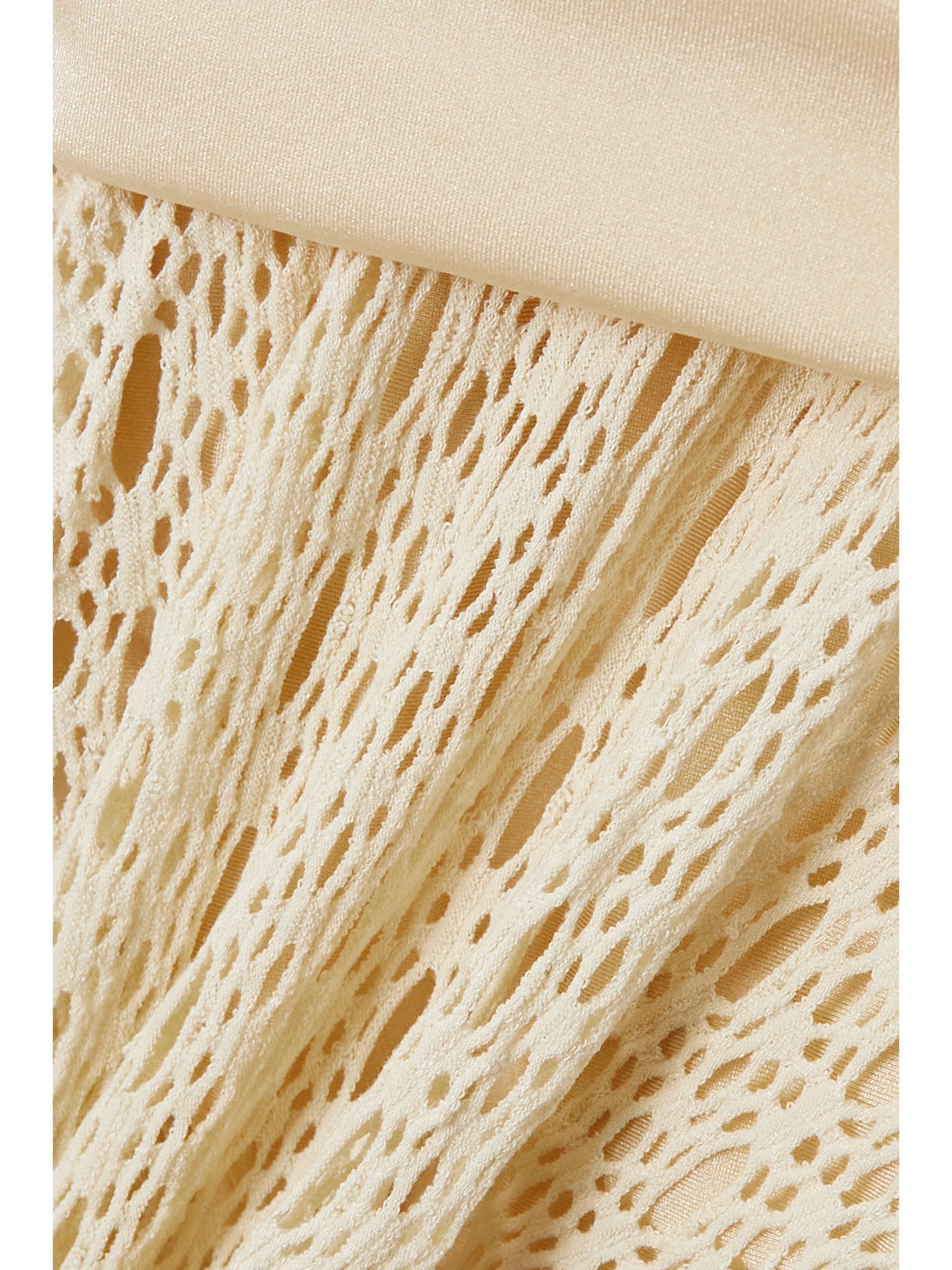 PATBO Cutout stretch-jersey and crochet-knit maxi dress