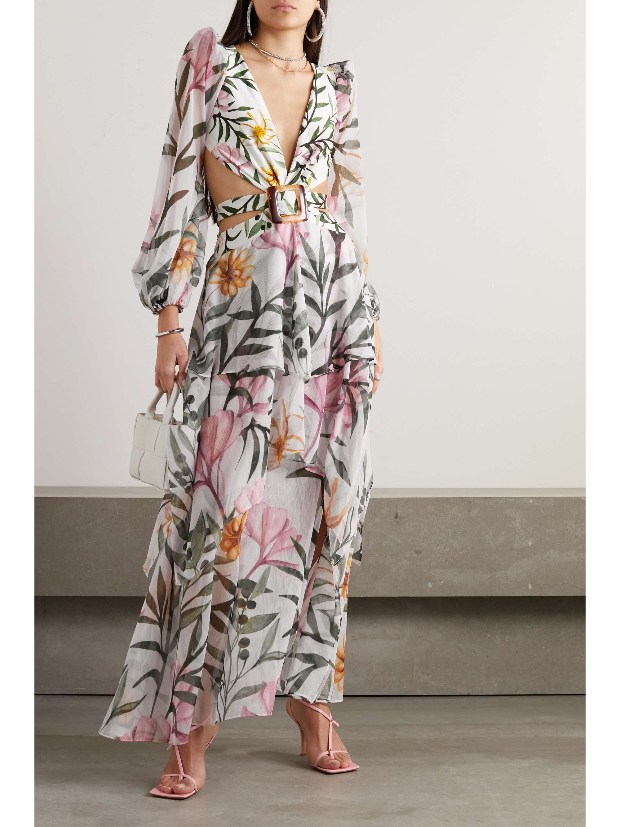 Printed Chiffon Maxi Dress