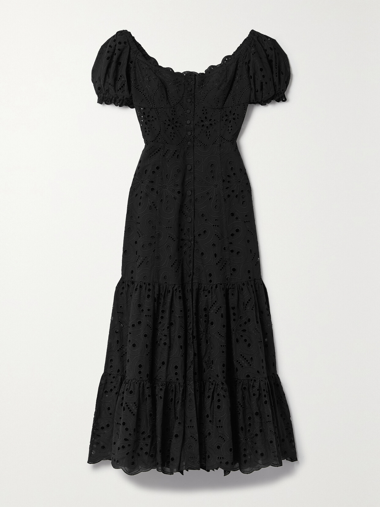 Charo Ruiz - Lana Broderie Anglaise Cotton Maxi Dress - Black