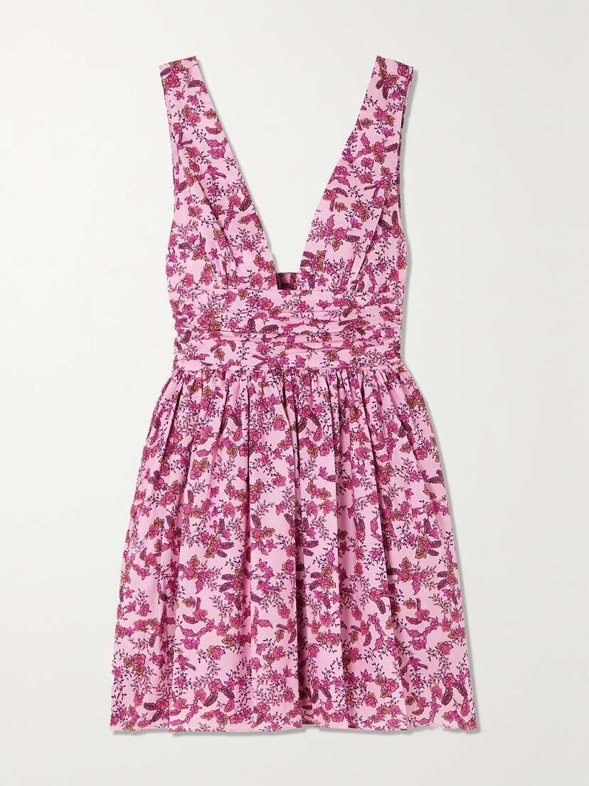 Matteau + Net Sustain Floral-print Organic Cotton-poplin Mini Dress